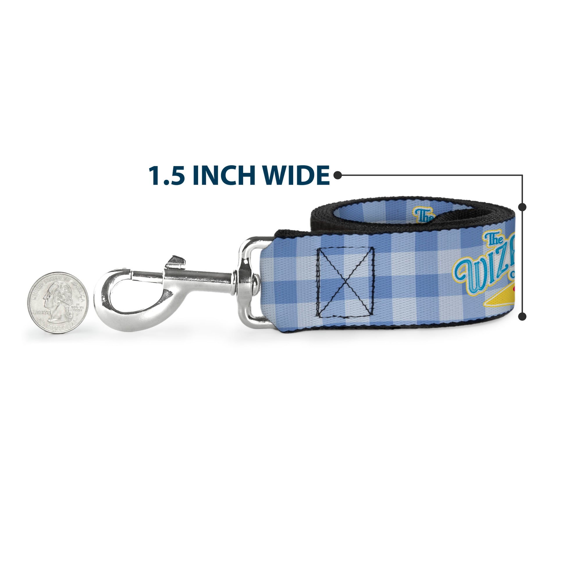 Dog Leash - THE WIZARD OF OZ Logo Gingham Checker Blues Dog Leashes The Wizard of Oz