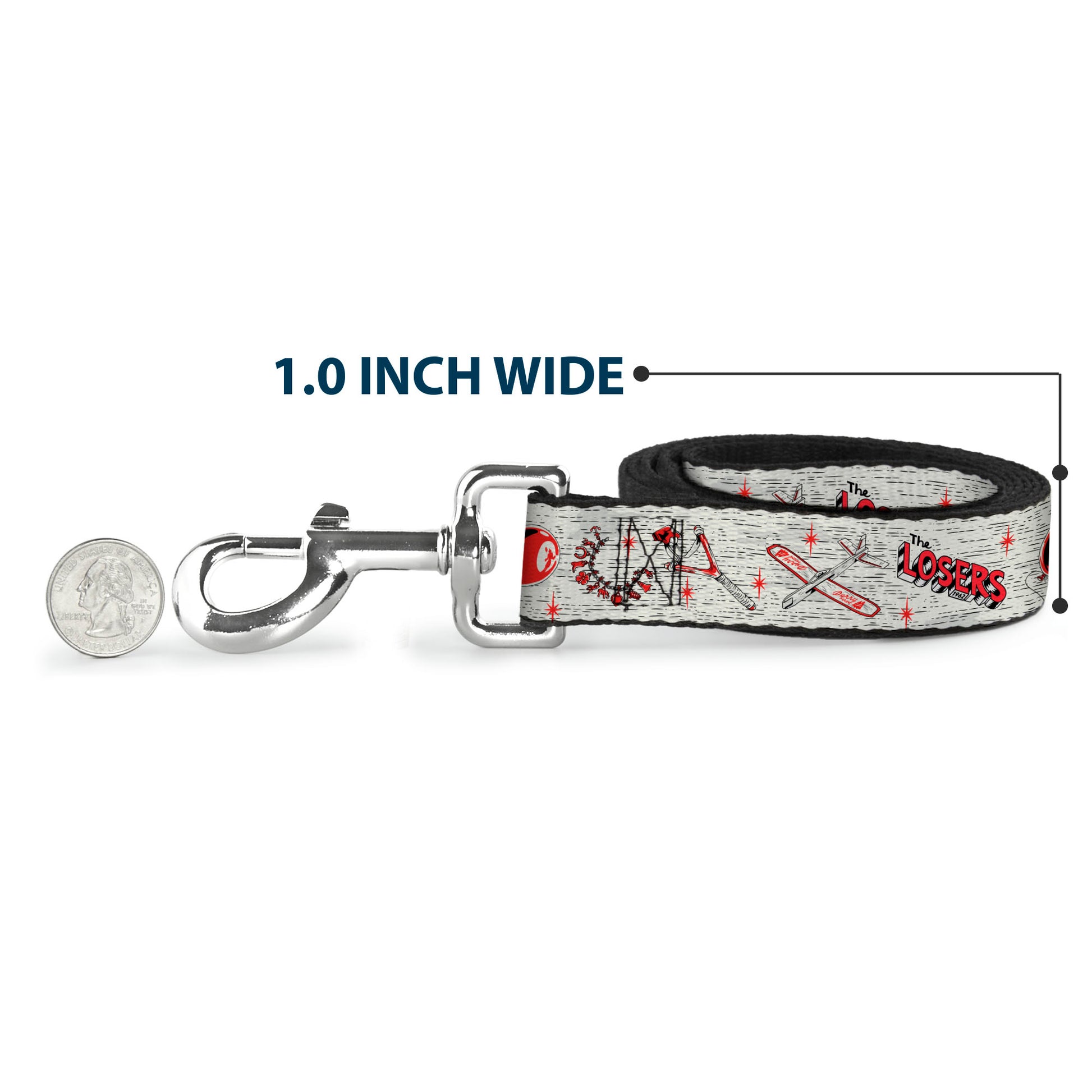 Dog Leash - IT Welcome to Derry Icons Collage White/Black/Red Dog Leashes IT