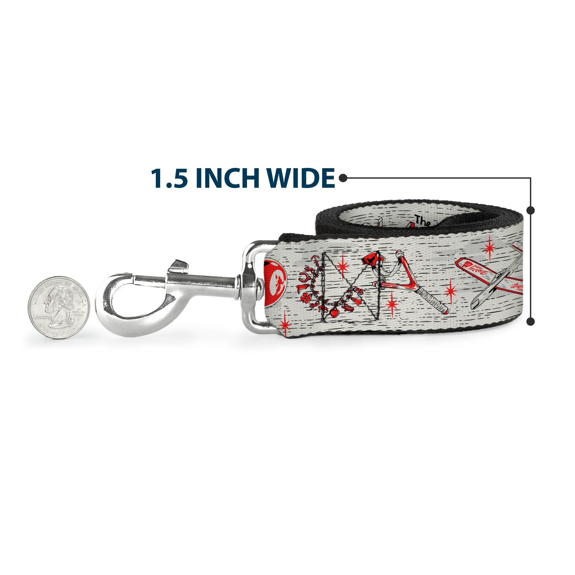 Dog Leash - IT Welcome to Derry Icons Collage White/Black/Red Dog Leashes IT