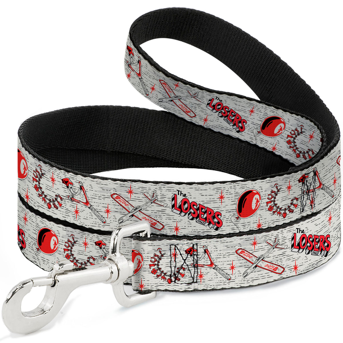 Dog Leash - IT Welcome to Derry Icons Collage White/Black/Red Dog Leashes IT