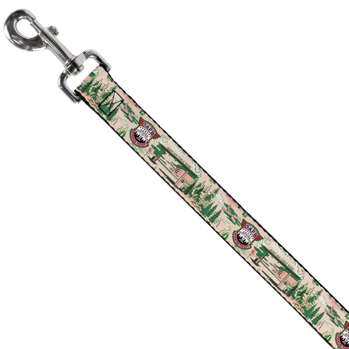Dog Leash - IT Welcome to Derry Air Force Base and Forest Scenery Beige/Greens Dog Leashes IT