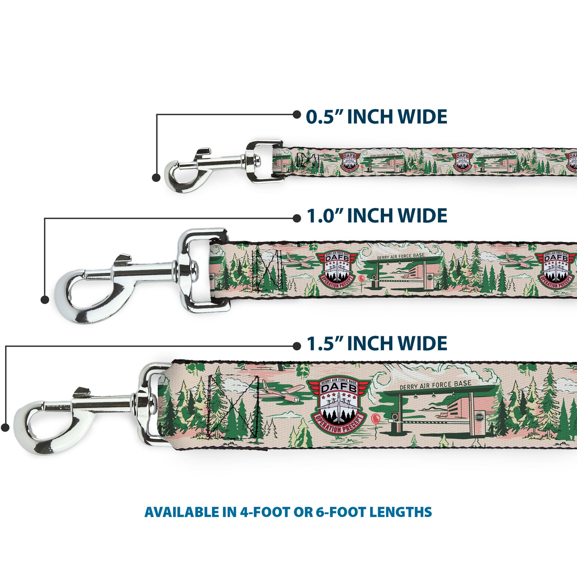 Dog Leash - IT Welcome to Derry Air Force Base and Forest Scenery Beige/Greens Dog Leashes IT