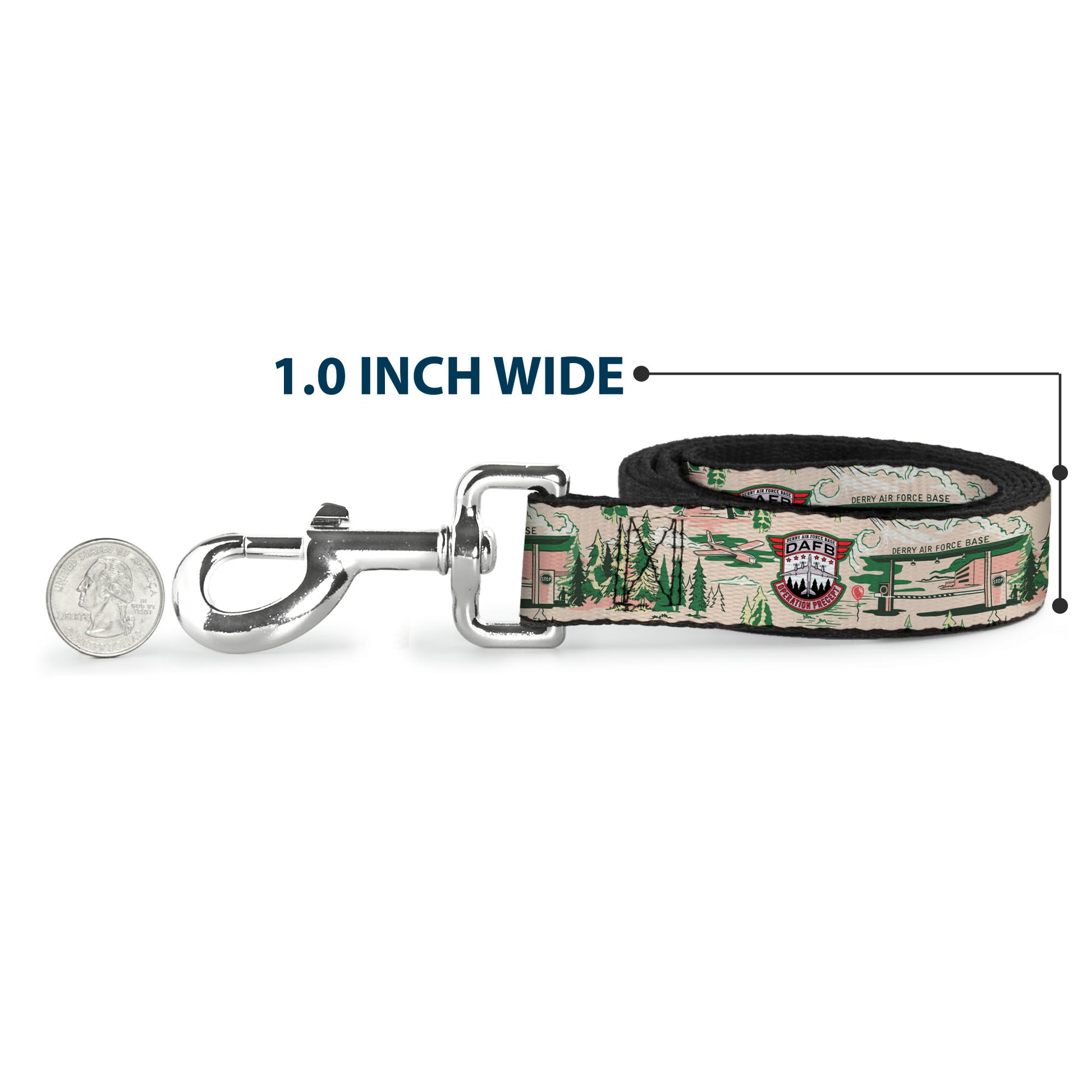 Dog Leash - IT Welcome to Derry Air Force Base and Forest Scenery Beige/Greens Dog Leashes IT