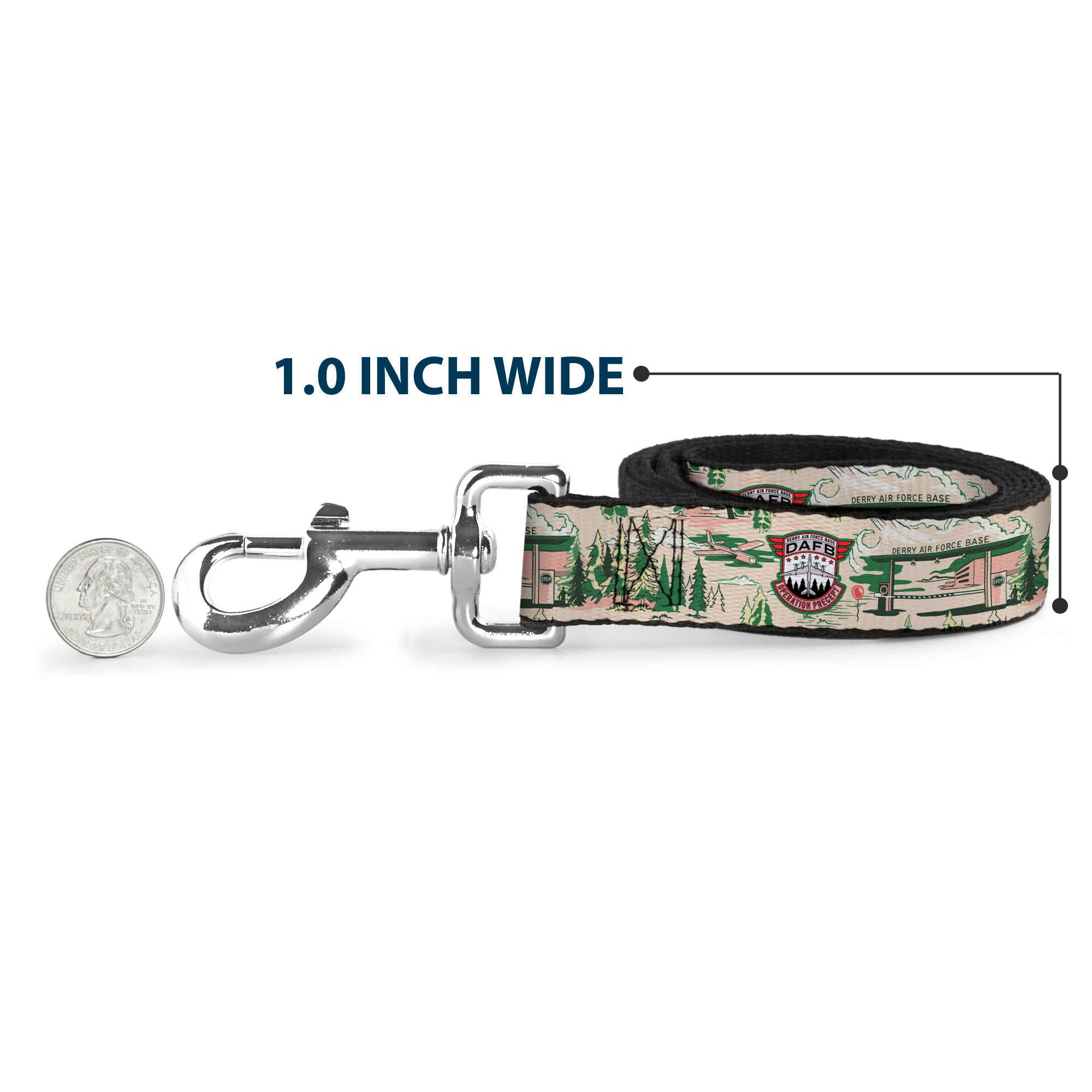 Dog Leash - IT Welcome to Derry Air Force Base and Forest Scenery Beige/Greens Dog Leashes IT
