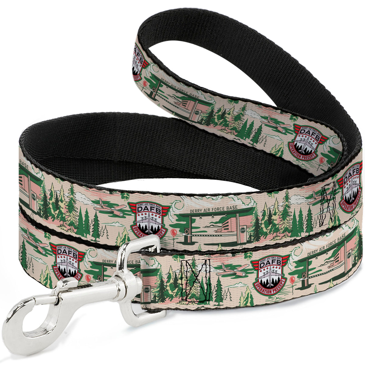 Dog Leash - IT Welcome to Derry Air Force Base and Forest Scenery Beige/Greens Dog Leashes IT