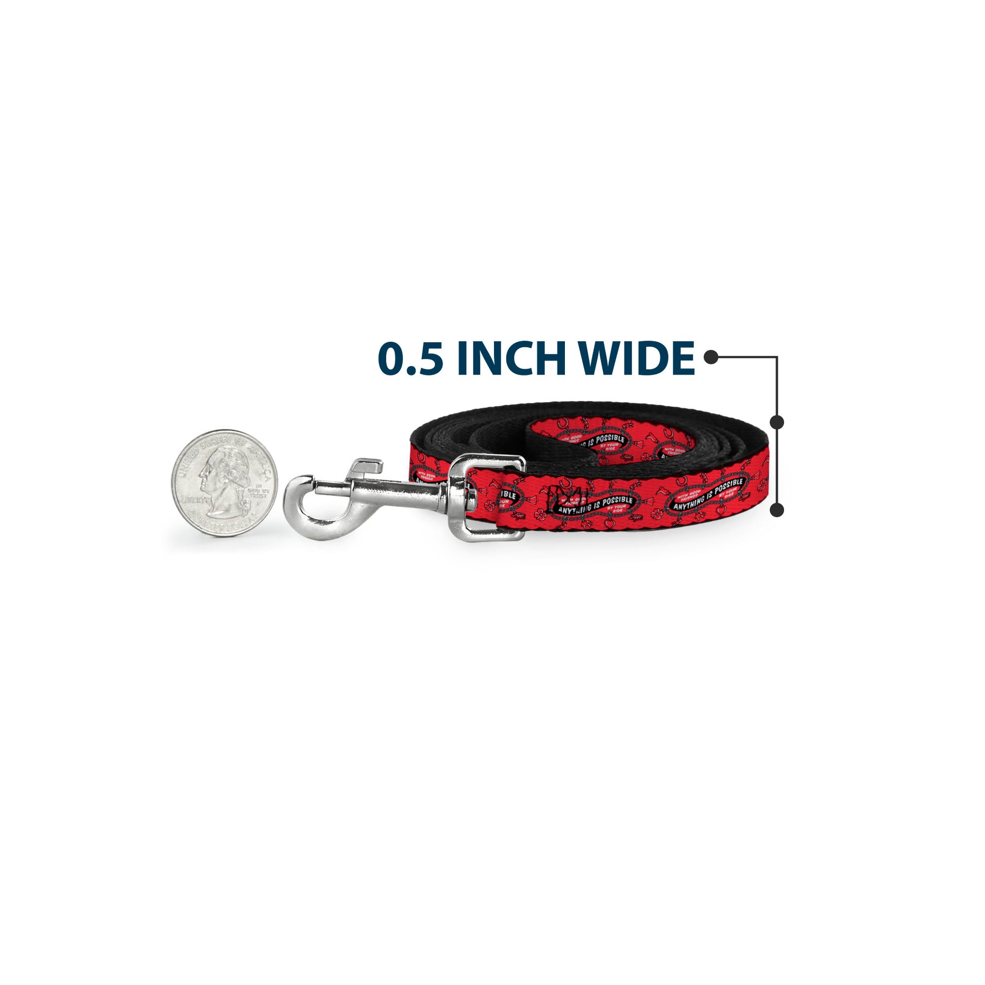 Dog Leash - IT Welcome to Derry ANYTHING IS POSSIBLE Charm Bracelet Red/Black/White Dog Leashes IT