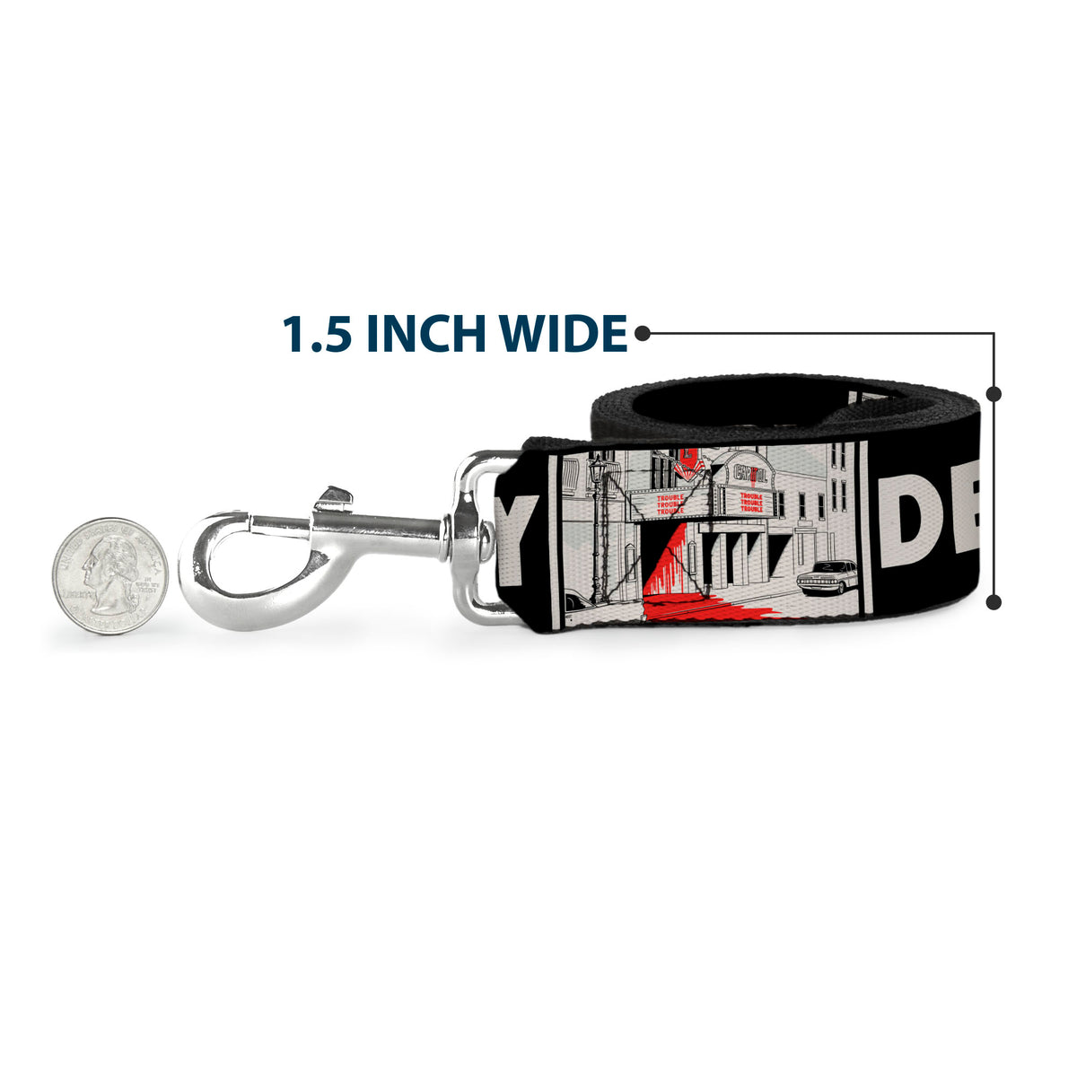 Dog Leash - IT Welcome to Derry Vintage Movie Theatre Scene Black/White Dog Leashes IT