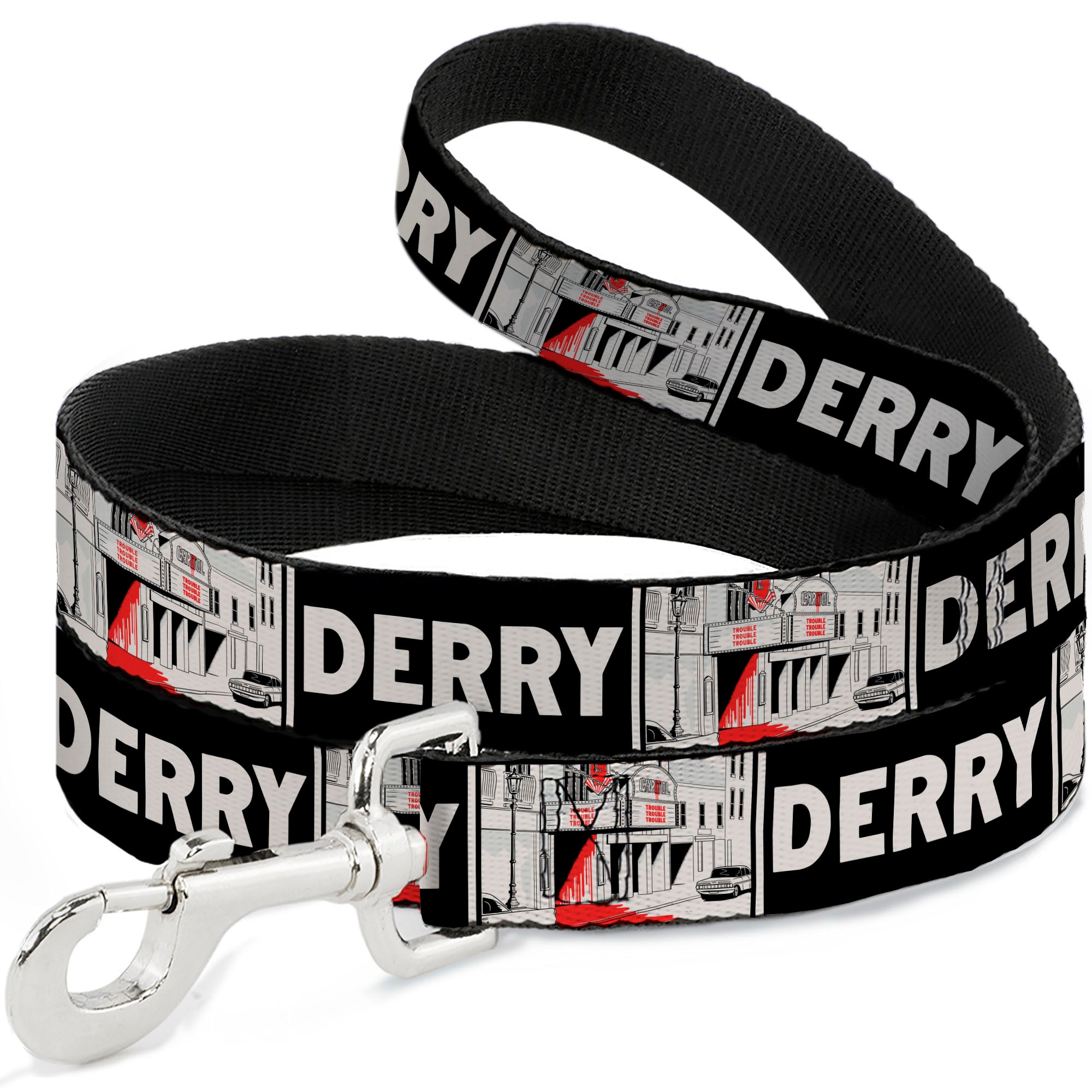 Dog Leash - IT Welcome to Derry Vintage Movie Theatre Scene Black/White Dog Leashes IT