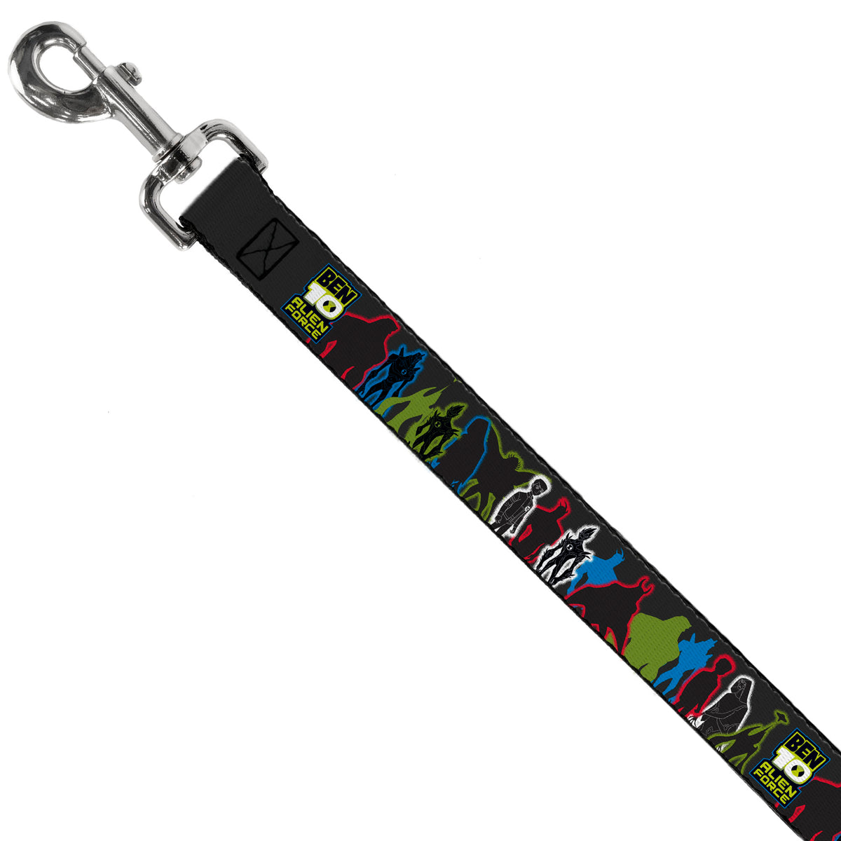 Dog Leash - BEN 10 ALIEN FORCE Character Silhouette Group Pose Black/Multi Color Dog Leashes Ben 10
