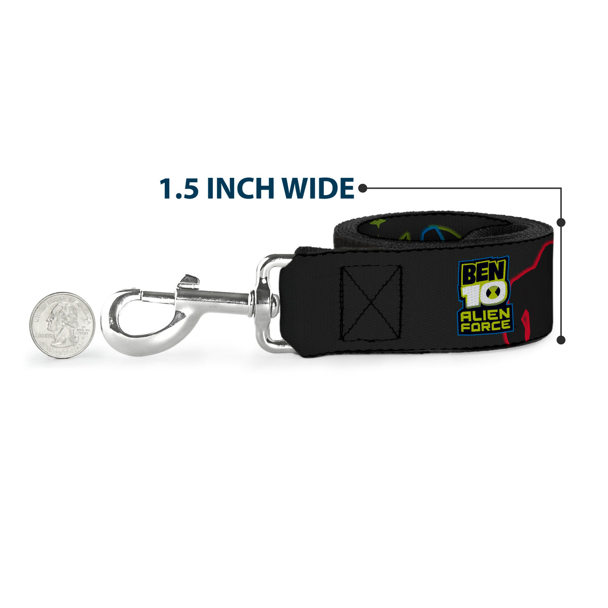 Dog Leash - BEN 10 ALIEN FORCE Character Silhouette Group Pose Black/Multi Color Dog Leashes Ben 10