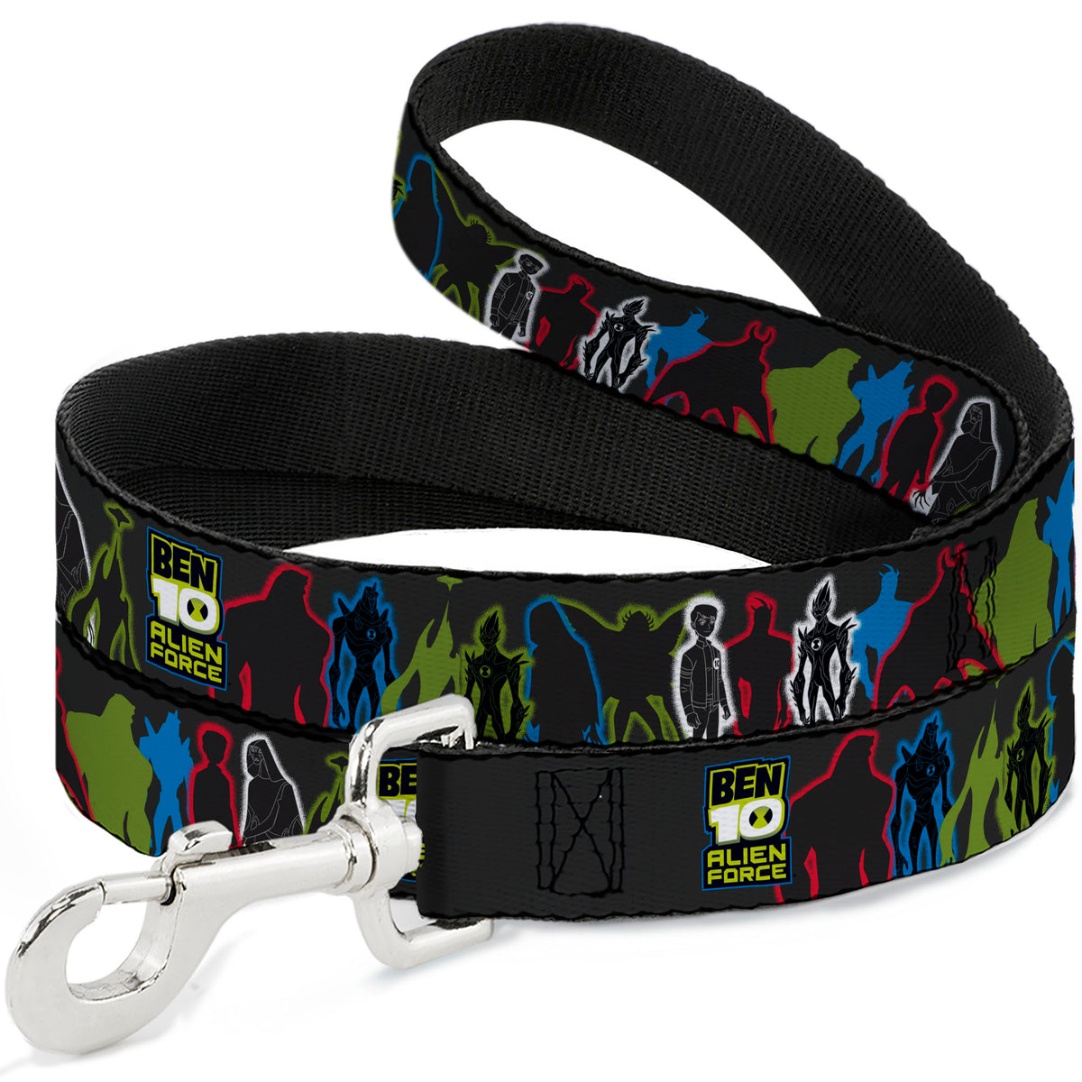 Dog Leash - BEN 10 ALIEN FORCE Character Silhouette Group Pose Black/Multi Color Dog Leashes Ben 10