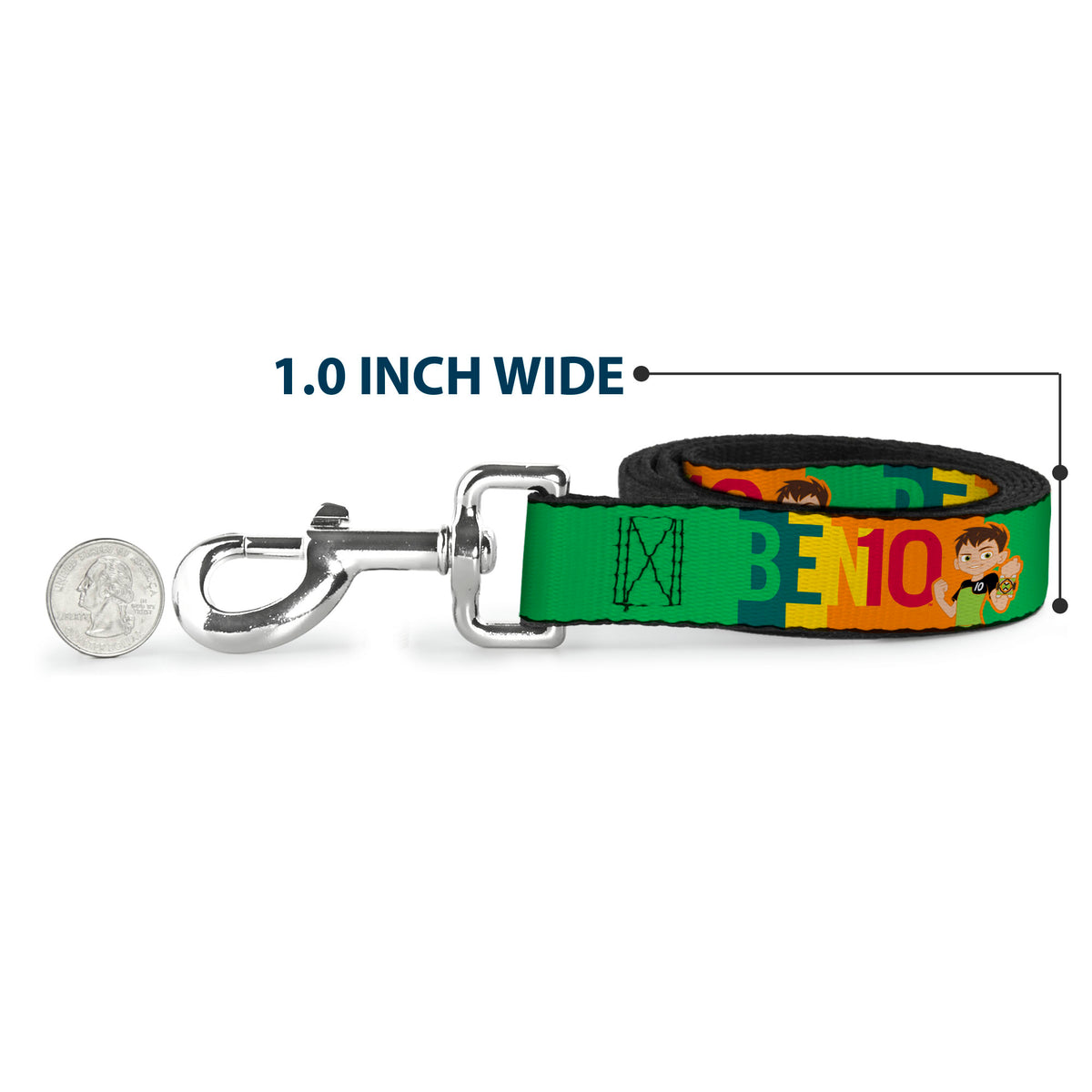 Dog Leash - BEN 10 Pose and Text Blocks Multi Color Dog Leashes Ben 10