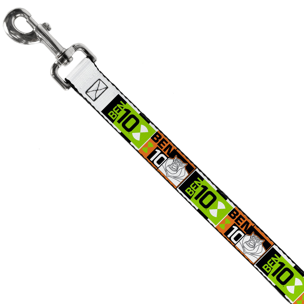 Dog Leash - BEN 10 Rath and Title Logo Blocks Orange/Green/Black/White Dog Leashes Ben 10