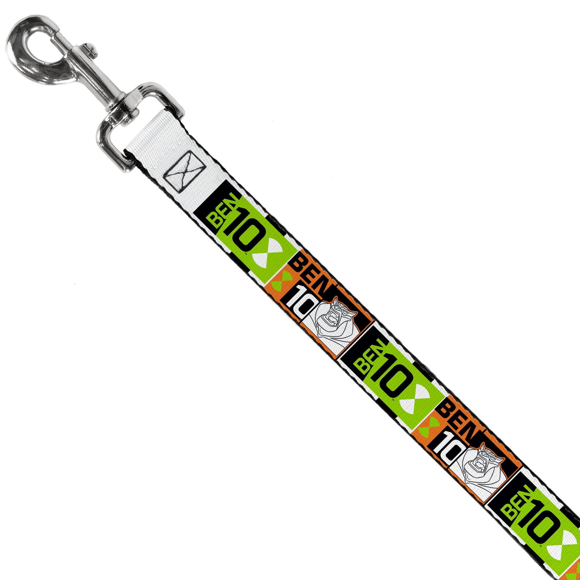 Dog Leash - BEN 10 Rath and Title Logo Blocks Orange/Green/Black/White Dog Leashes Ben 10