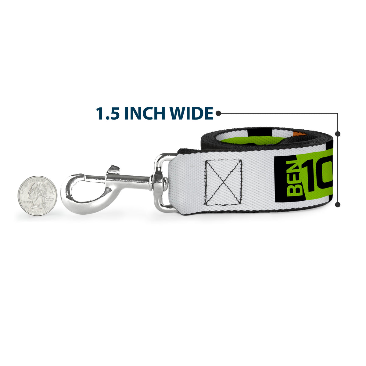 Dog Leash - BEN 10 Rath and Title Logo Blocks Orange/Green/Black/White Dog Leashes Ben 10