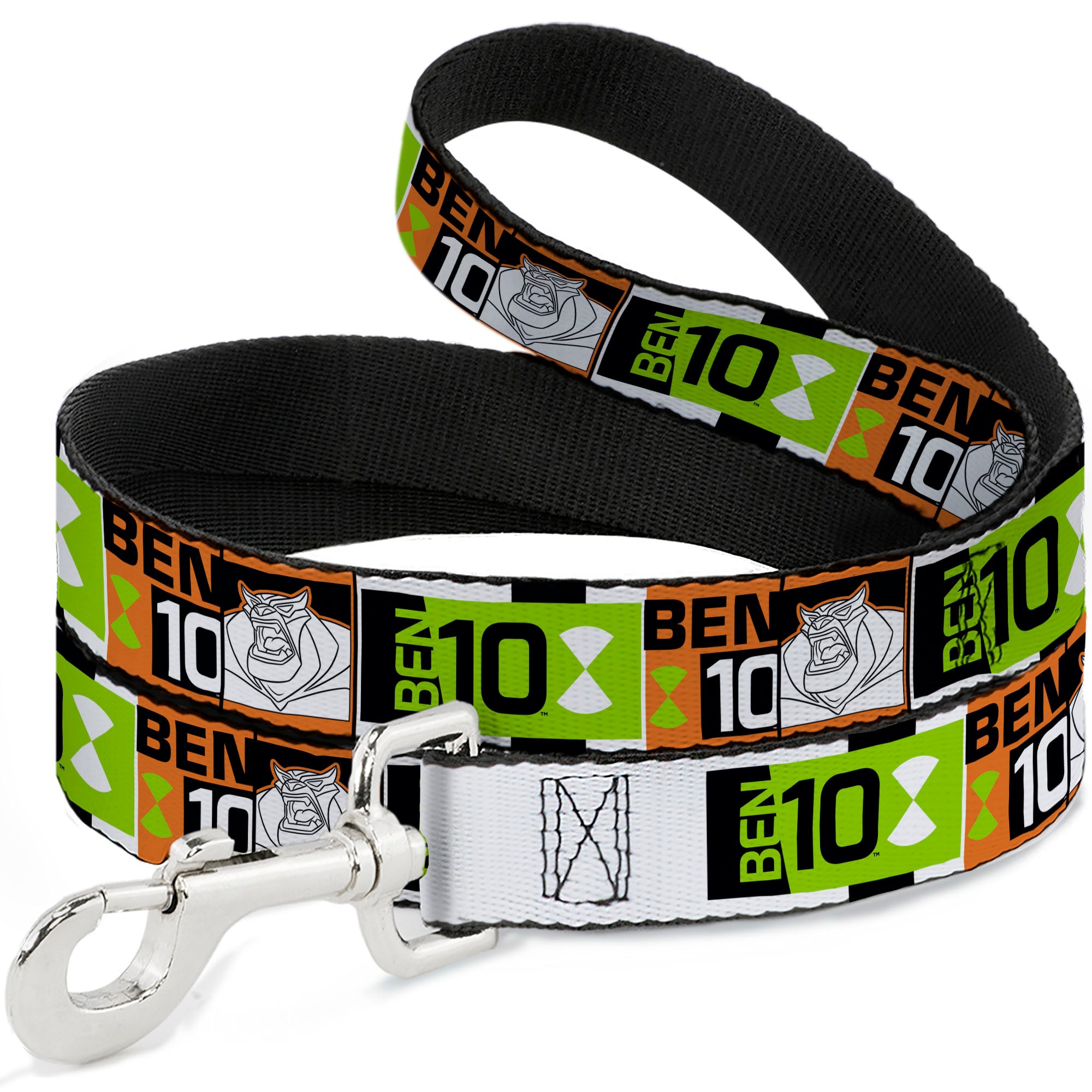 Dog Leash - BEN 10 Rath and Title Logo Blocks Orange/Green/Black/White Dog Leashes Ben 10