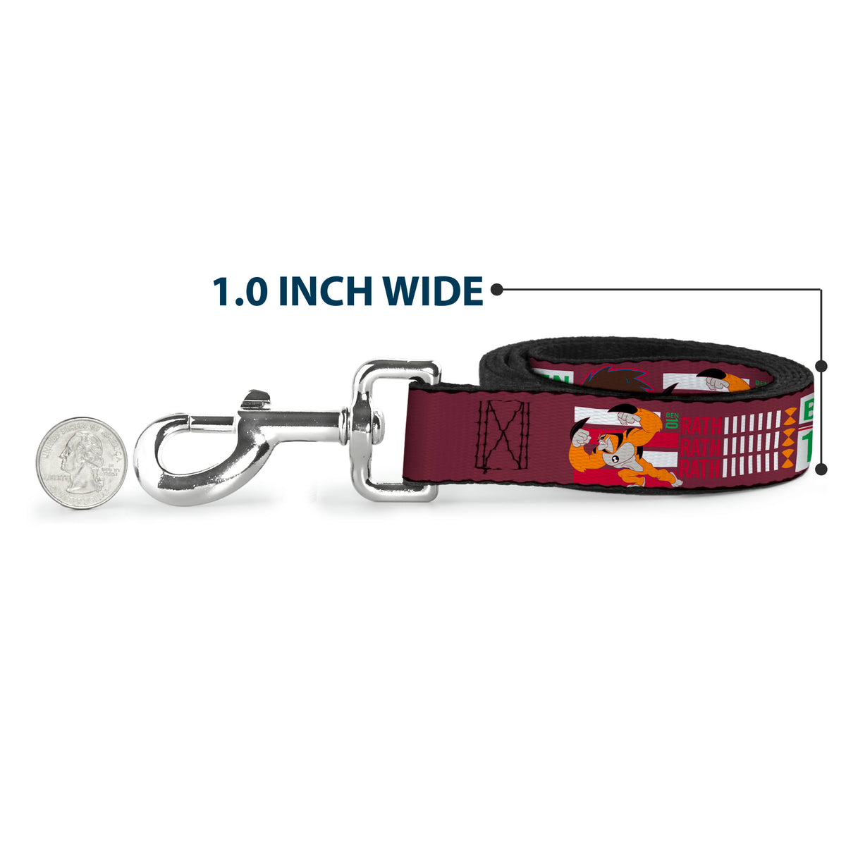 Dog Leash - BEN 10 and RATH Text and Poses Reds/White Dog Leashes Ben 10
