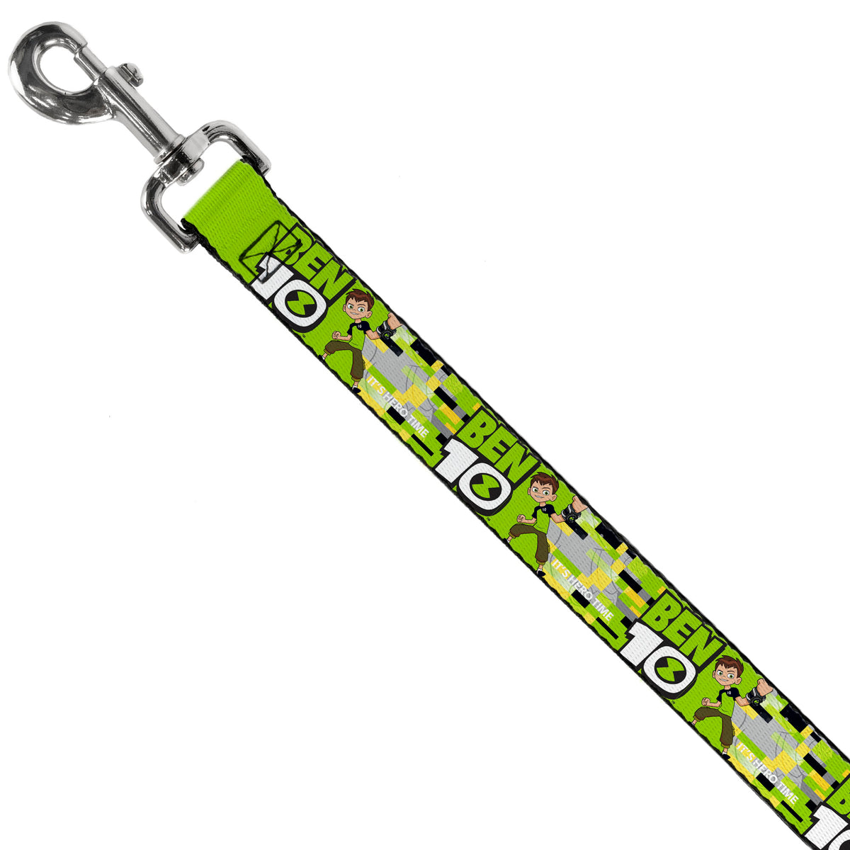 Dog Leash - BEN 10 Pose and Title Logo Green/Yellow/Black/White Dog Leashes Ben 10