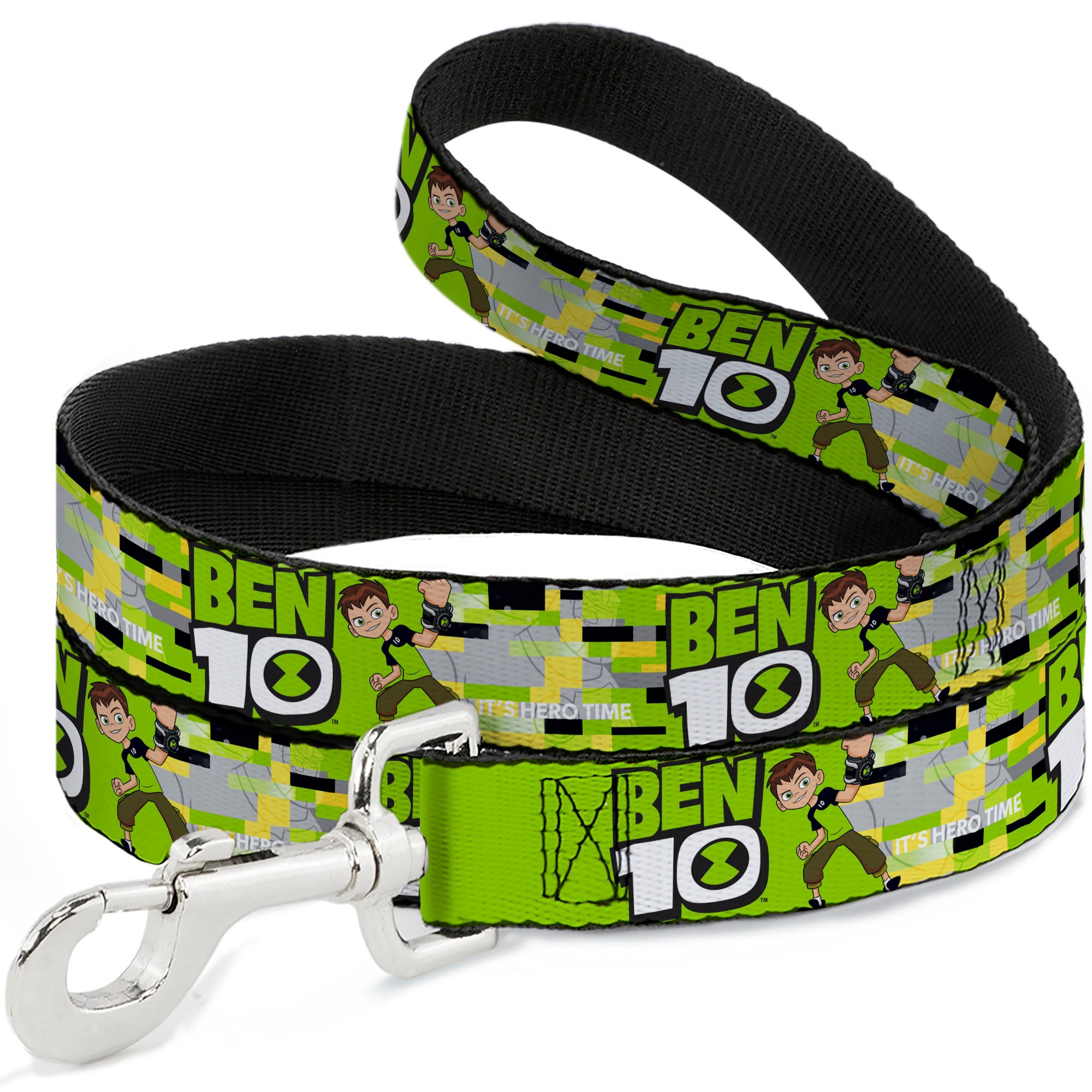 Dog Leash - BEN 10 Pose and Title Logo Green/Yellow/Black/White Dog Leashes Ben 10