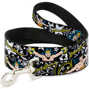 Dog Leash - Wonder Woman/StarsÂ Black/White Dog Leashes DC Comics