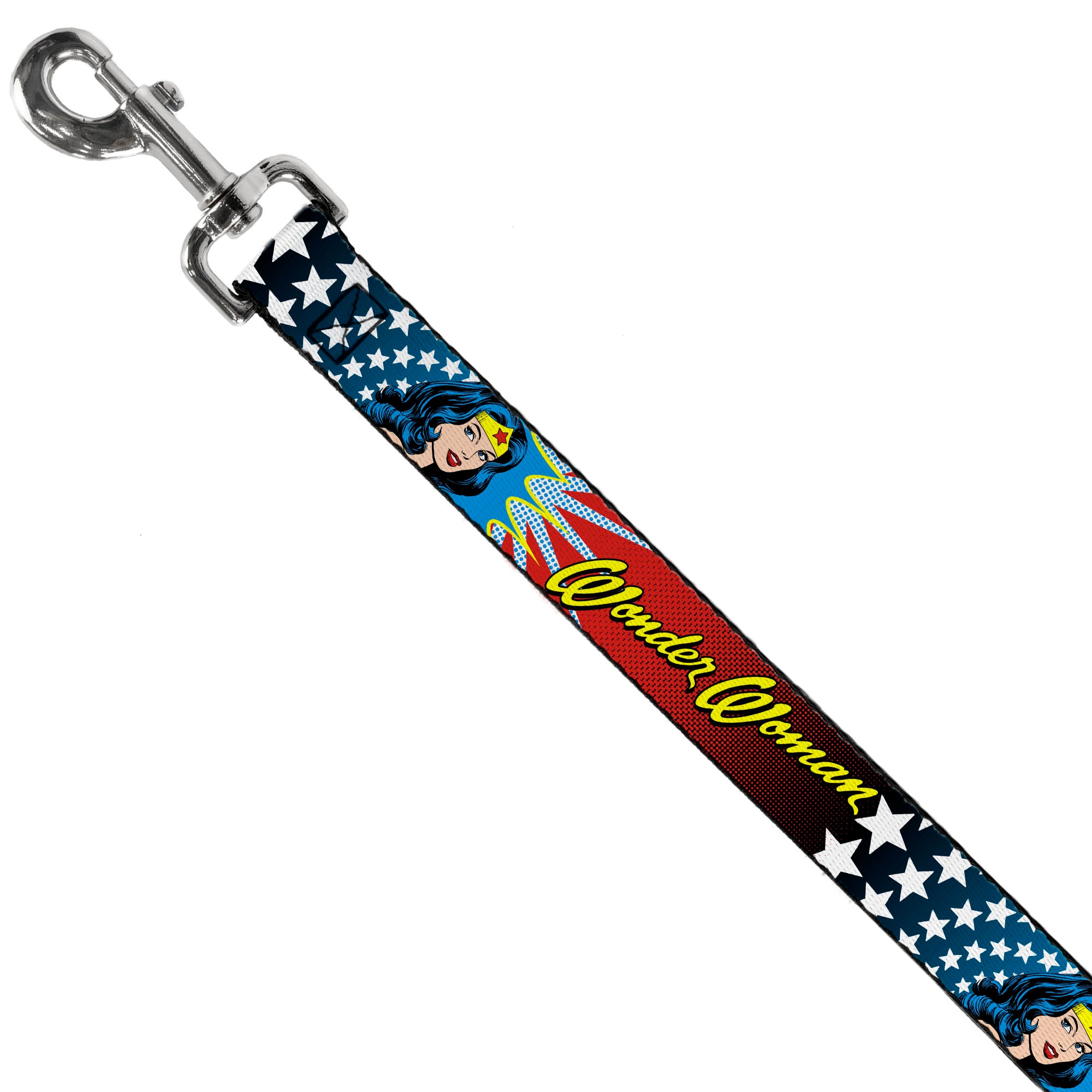 Dog Leash - Wonder Woman Face w/Stars Dog Leashes DC Comics