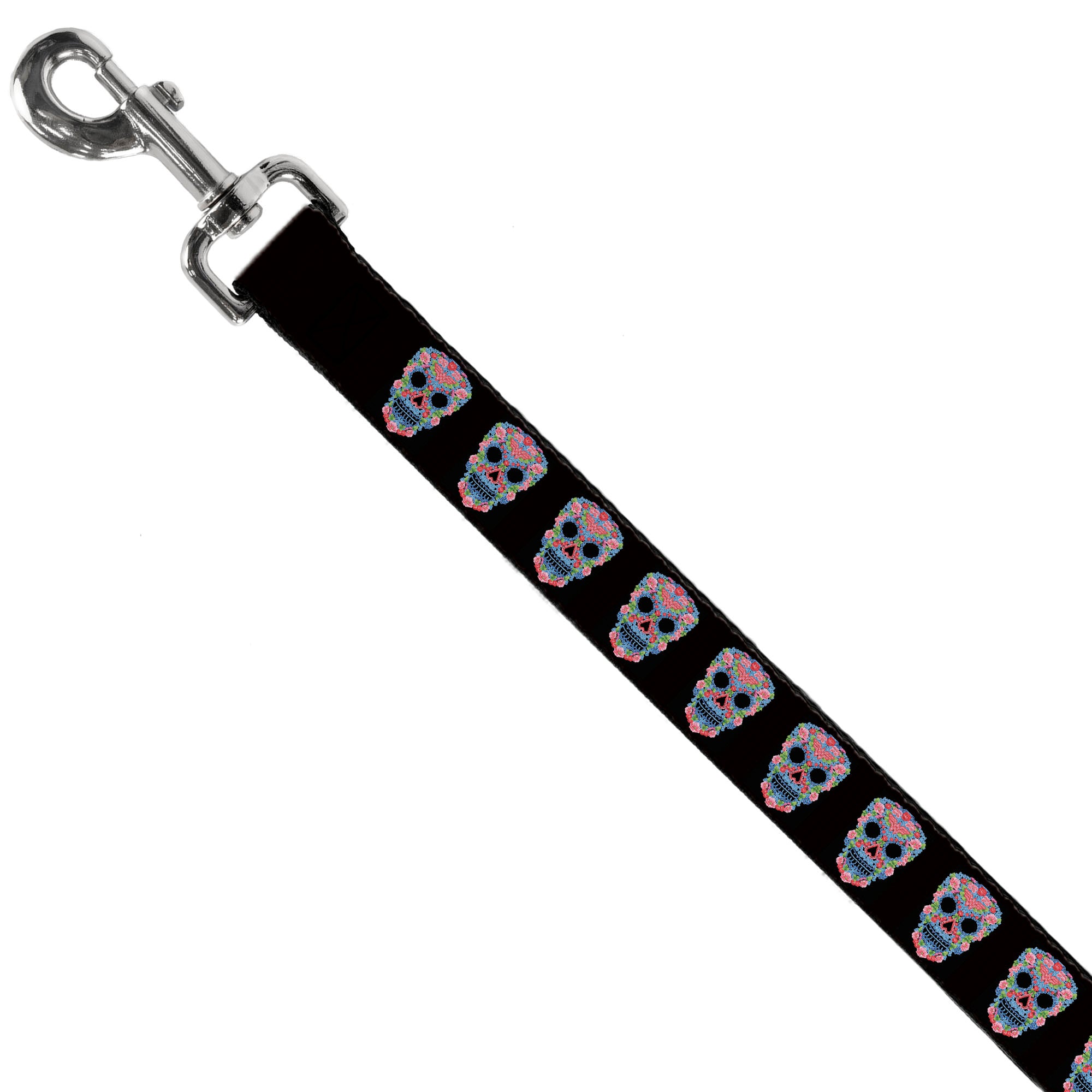 Dog Leash - Wonder Woman Floral Skull Black/Multi Pastel Dog Leashes DC Comics