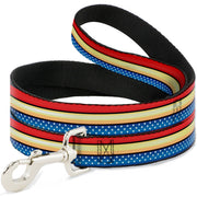 Dog Leash - Wonder Woman Stripe/Stars Red/Gold/Blue/White Dog Leashes DC Comics