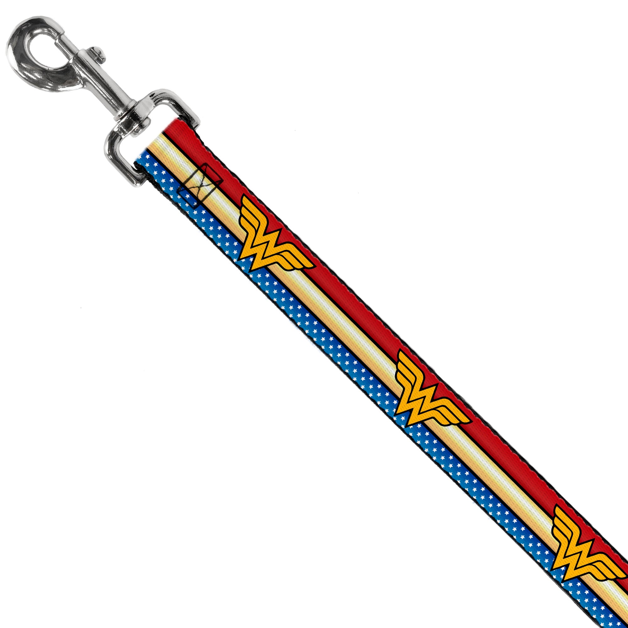 Dog Leash - Wonder Woman Logo Stripe/Stars Red/Gold/Blue/White Dog Leashes DC Comics