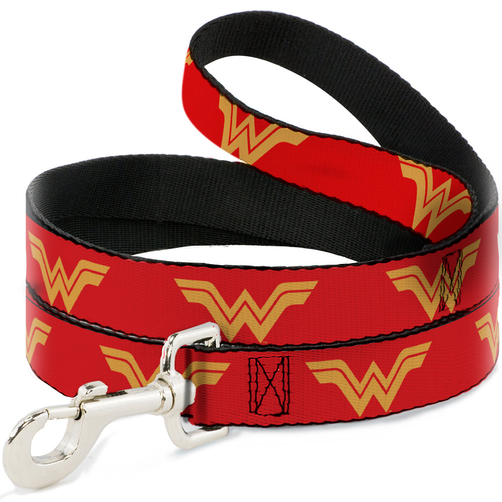 Dog Leash - DC League of Super-Pets Wonder Woman Logo Red/Yellow Dog Leashes DC Comics
