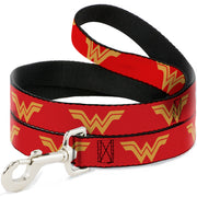 Dog Leash - DC League of Super-Pets Wonder Woman Logo Red/Yellow Dog Leashes DC Comics