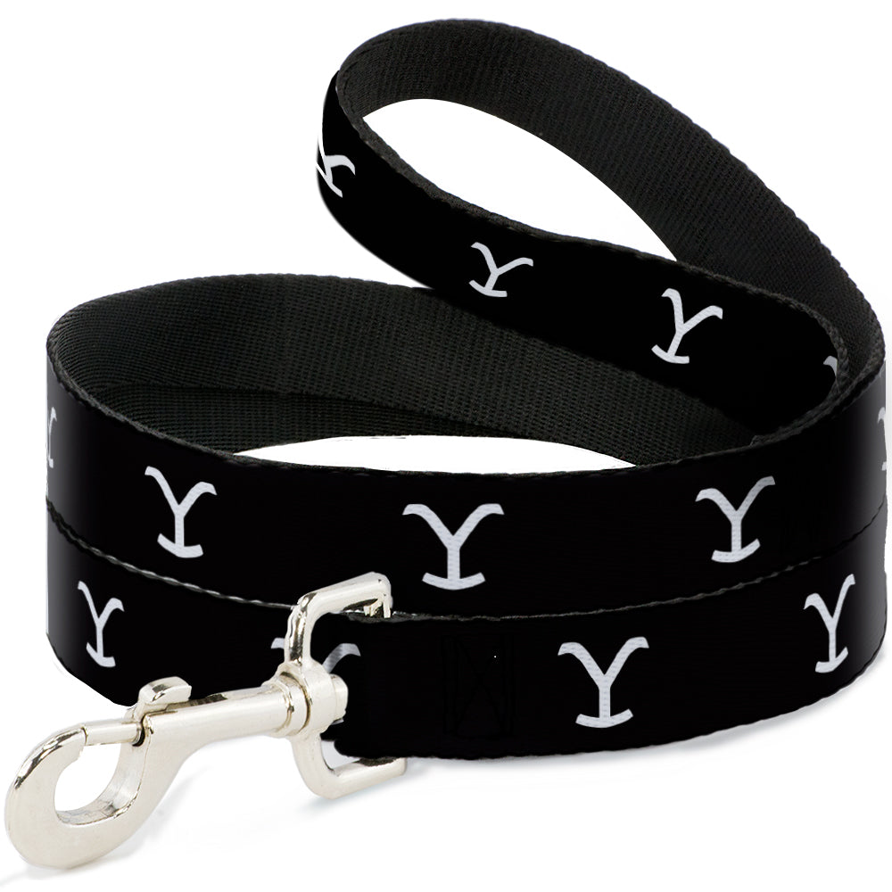 Dog Leash - Yellowstone Y Logo Black/White Dog Leashes Yellowstone