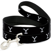 Dog Leash - Yellowstone Y Logo Black/White Dog Leashes Yellowstone