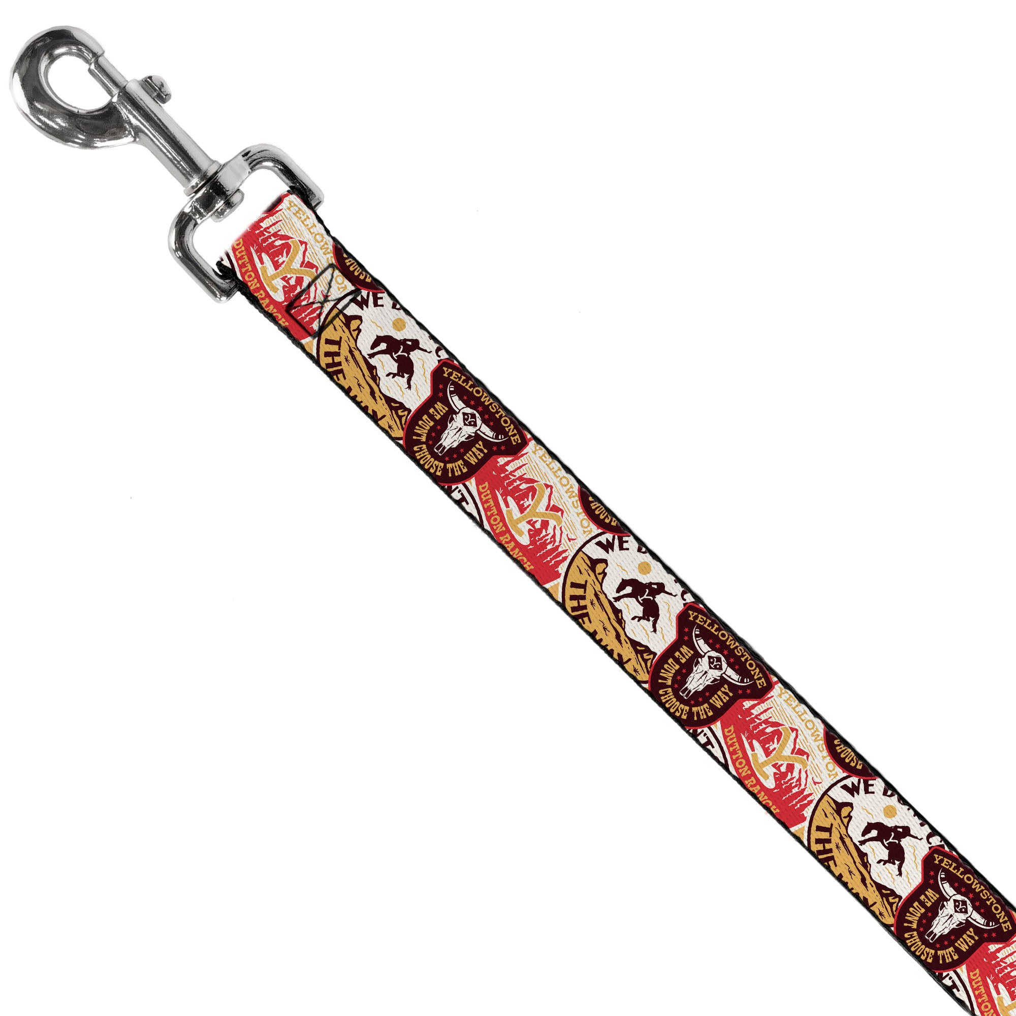 Dog Leash - Yellowstone Patches Stacked Browns/Reds/Yellows Dog Leashes Yellowstone