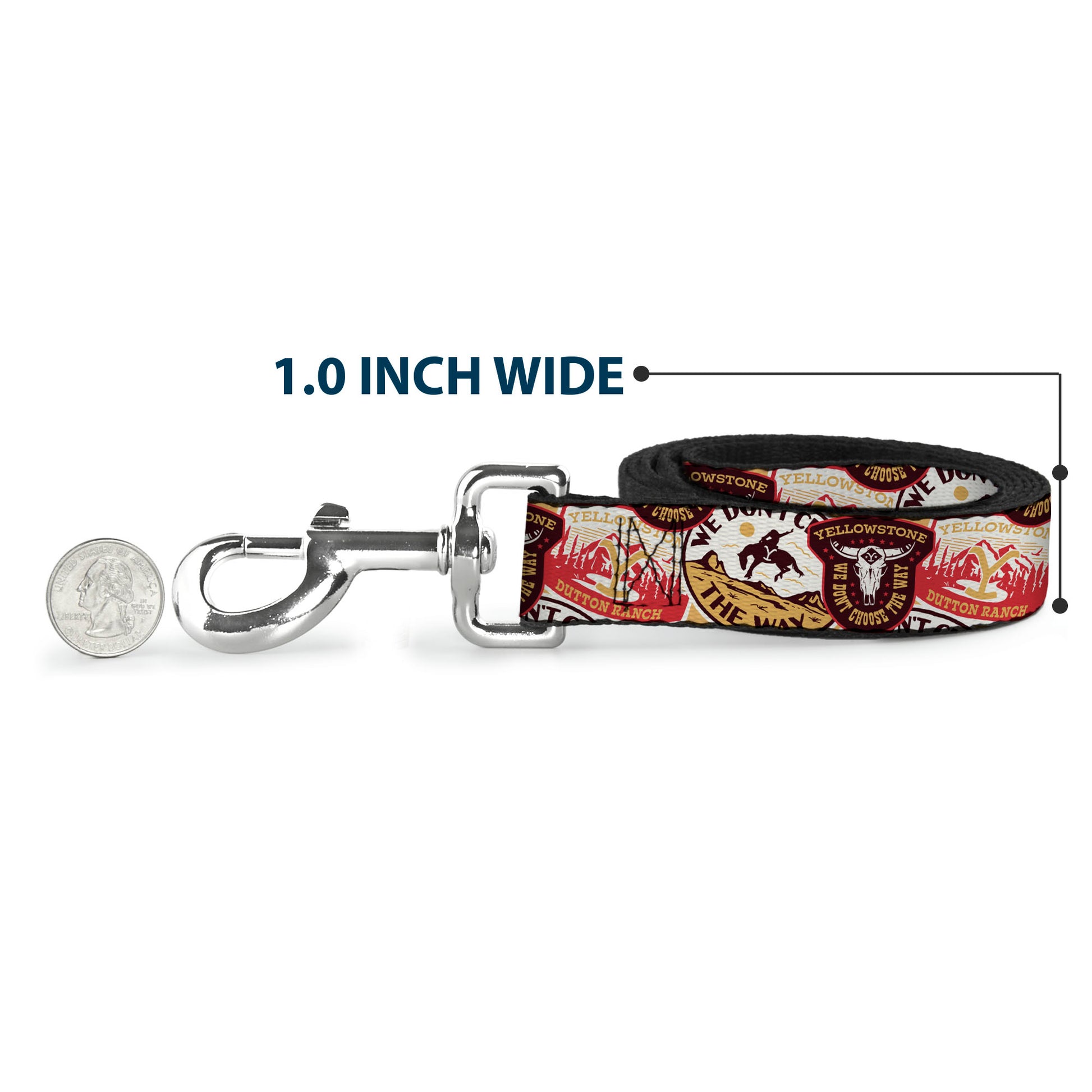 Dog Leash - Yellowstone Patches Stacked Browns/Reds/Yellows Dog Leashes Yellowstone