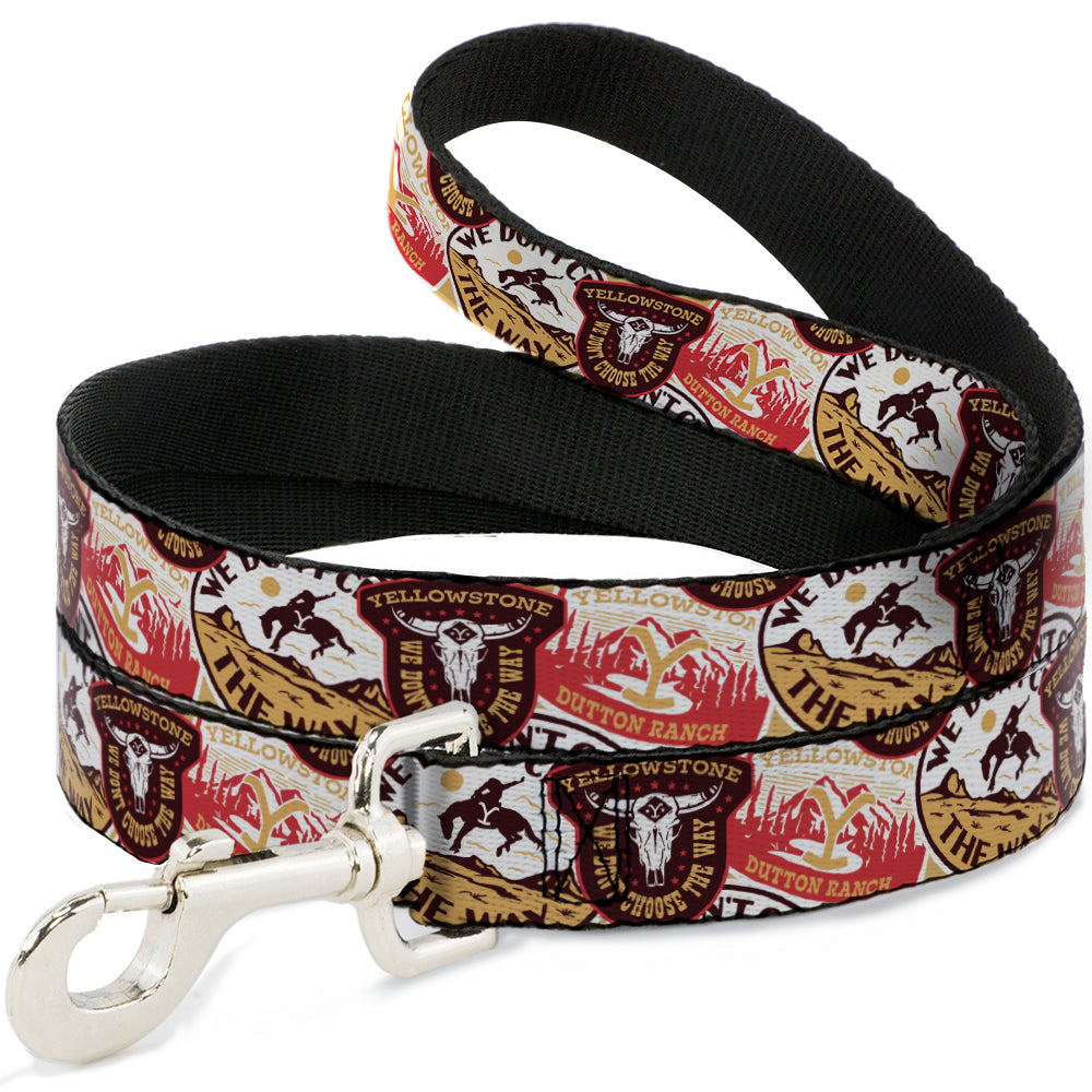 Dog Leash - Yellowstone Patches Stacked Browns/Reds/Yellows Dog Leashes Yellowstone