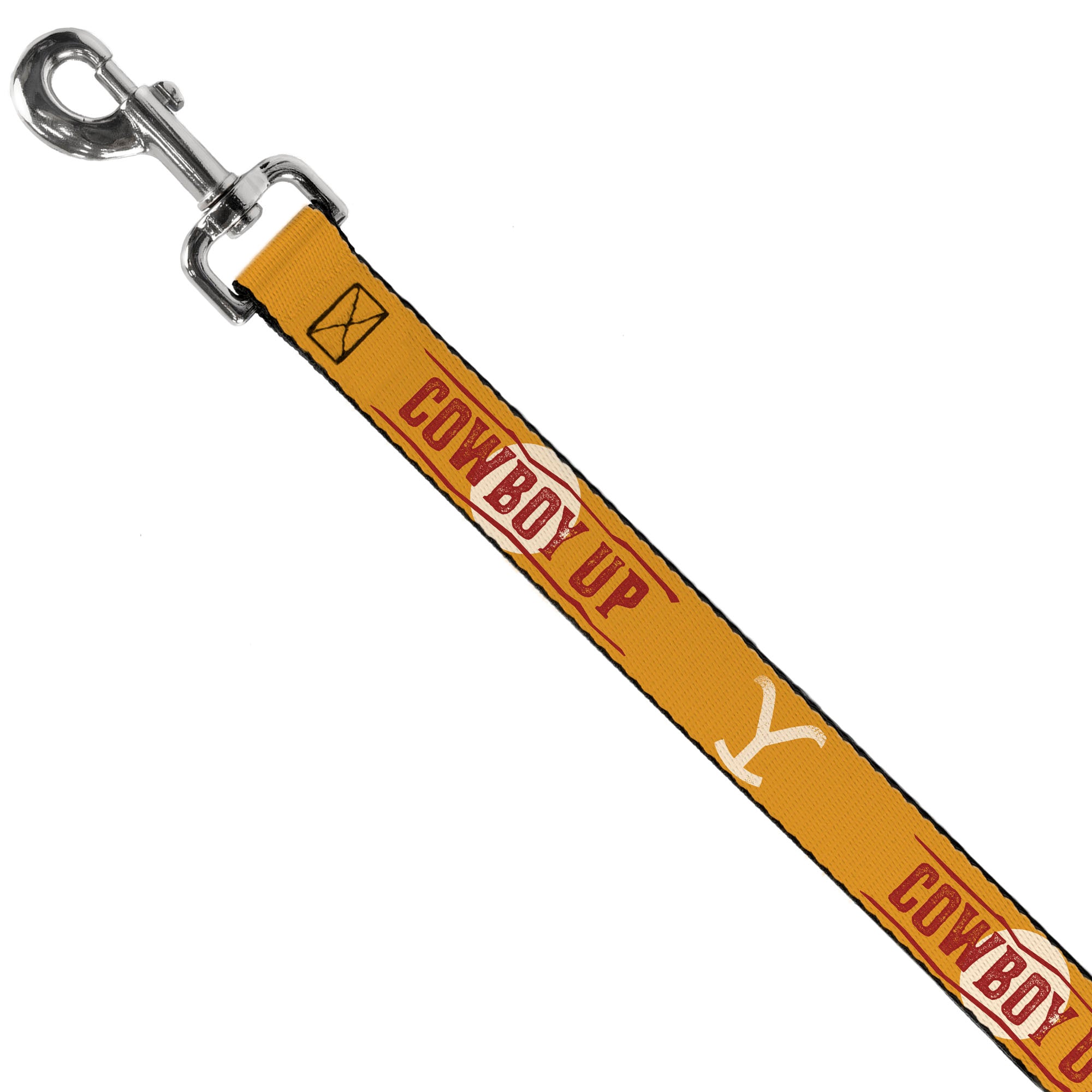 Dog Leash - Yellowstone Y Logo COWBOY UP Text Yellow/Red/White Dog Leashes Yellowstone