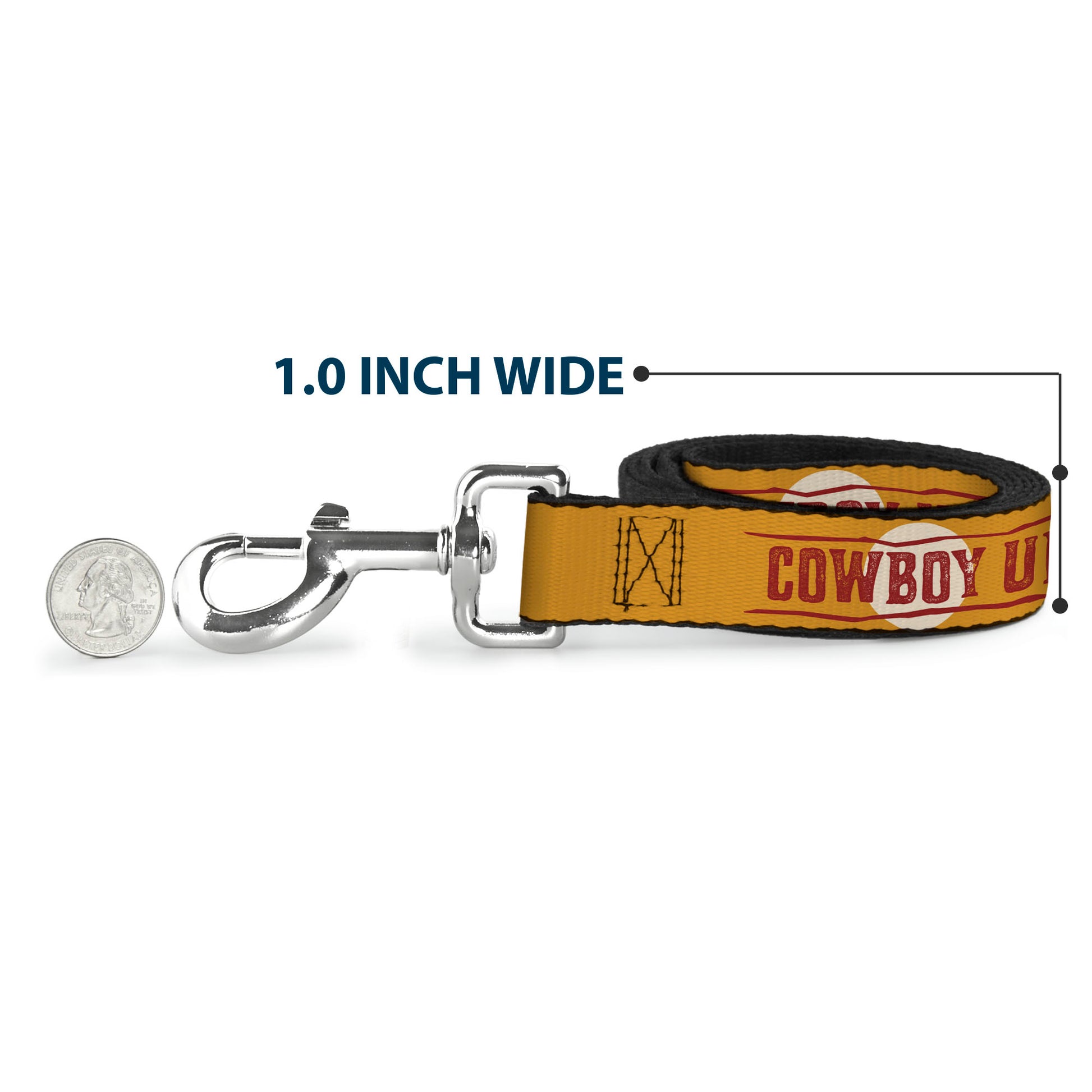 Dog Leash - Yellowstone Y Logo COWBOY UP Text Yellow/Red/White Dog Leashes Yellowstone
