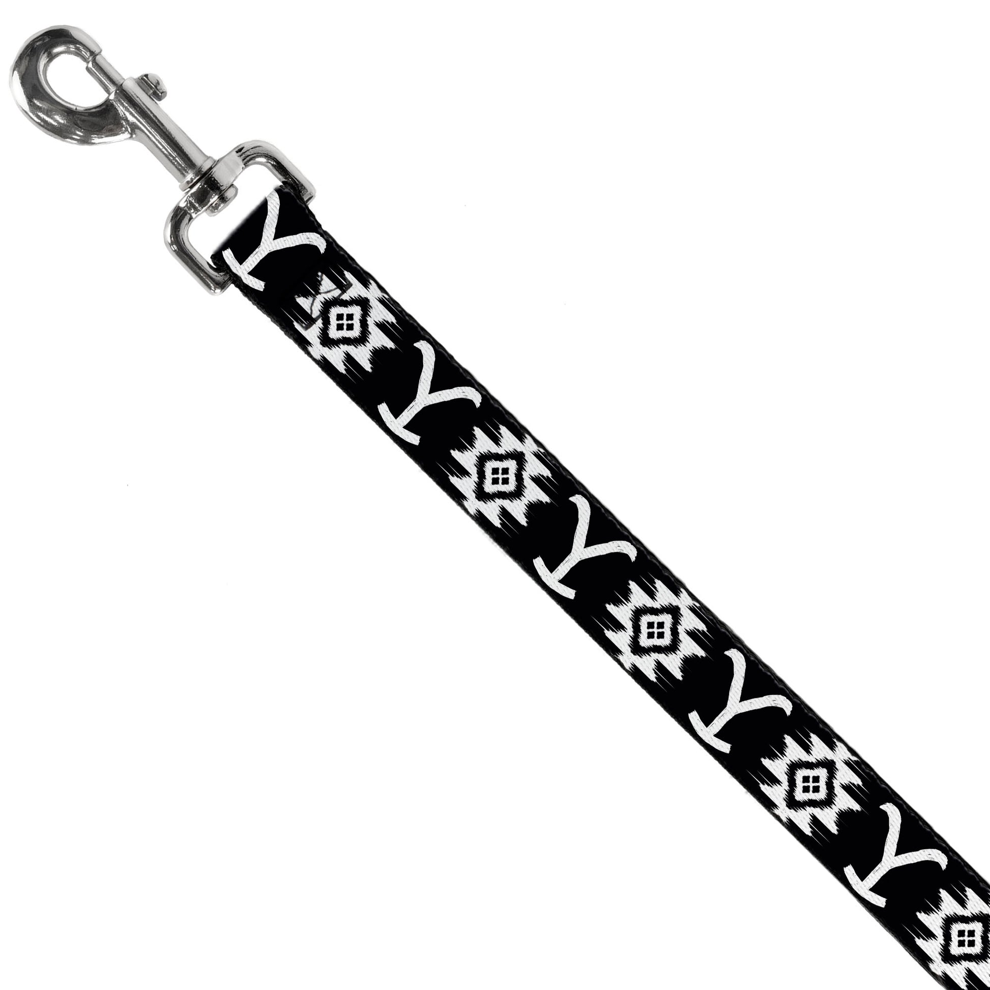 Dog Leash - Yellowstone Dutton Ranch and Native American Icons Black/White Dog Leashes Yellowstone