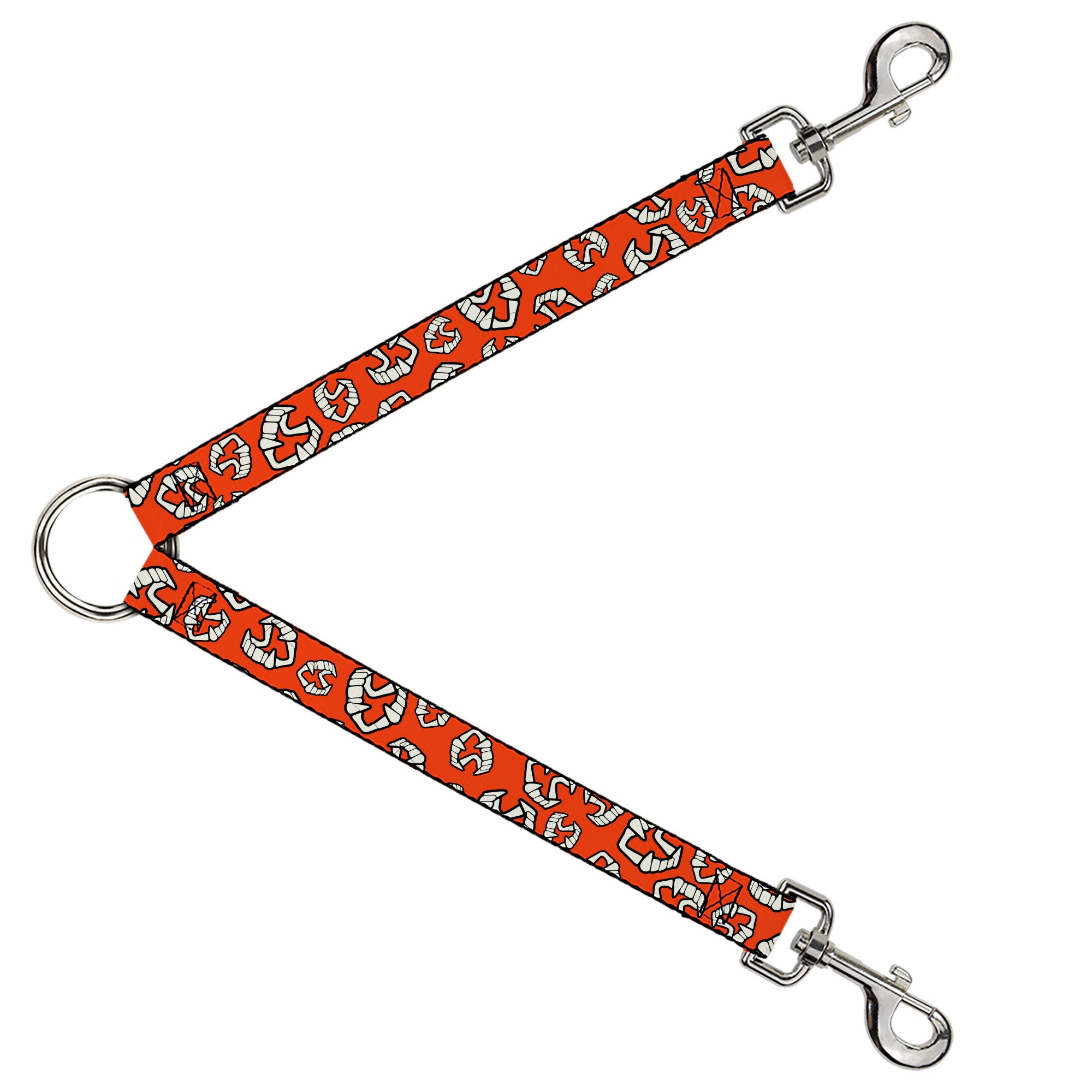 Dog Leash Splitter - Wax Fangs Scattered Red/White Dog Leash Splitters Buckle-Down
