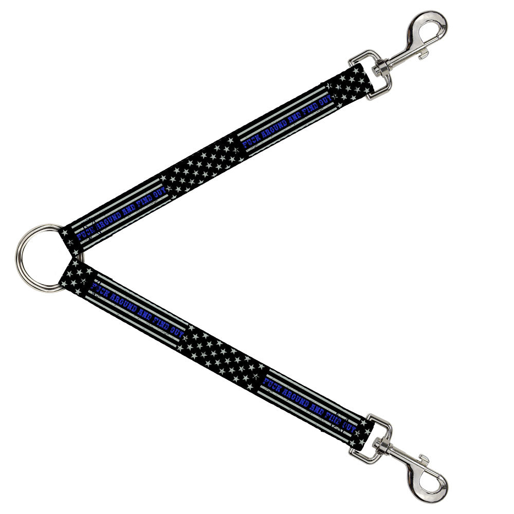 Dog Leash Splitter - FAFO FUCK AROUND AND FIND OUT Thin Blue Line Flag Dog Leash Splitters Buckle-Down