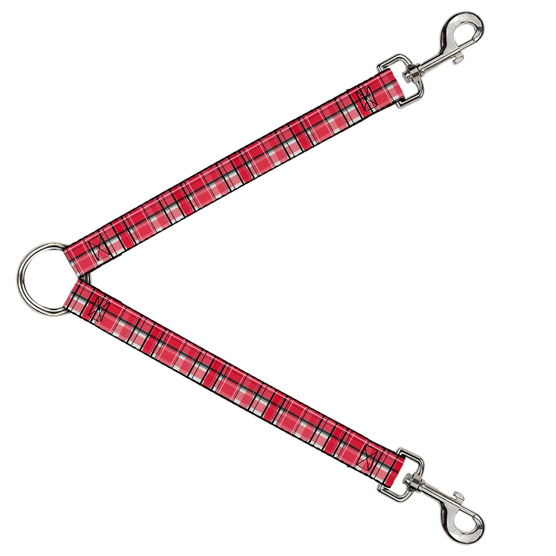 Dog Leash Splitter - Holiday Christmas Plaid Red/White/Black Dog Leash Splitters Buckle-Down