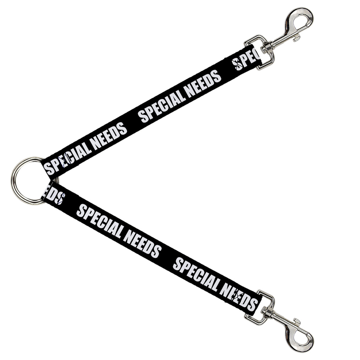 Dog Leash Splitter - Pet Quote SPECIAL NEEDS Black/White Dog Leash Splitters Buckle-Down