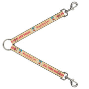 Dog Leash Splitter - BEACH DAWG CARE ALL DOGS ARE EQUAL Cream/Pink Dog Leash Splitters Buckle-Down   