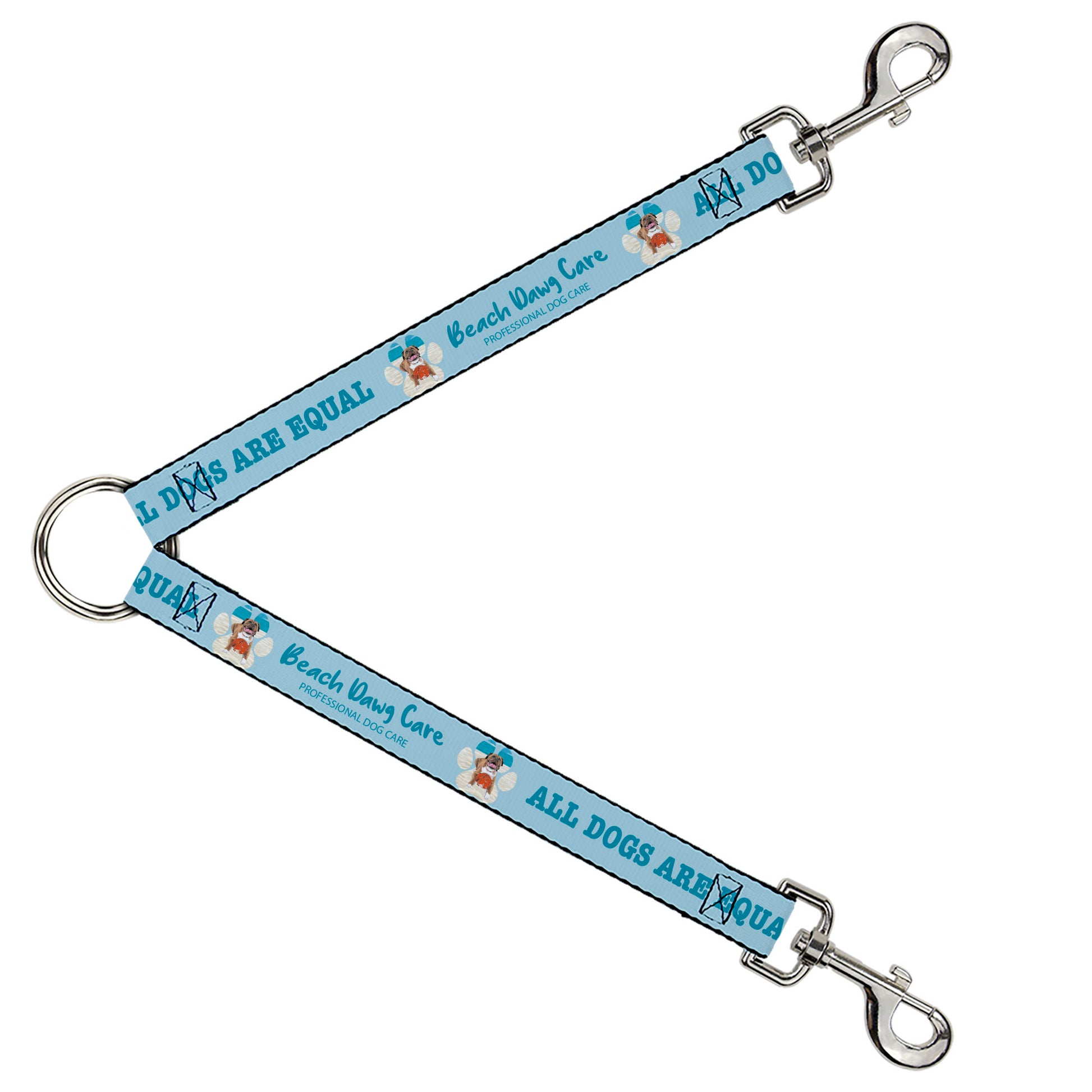 Dog Leash Splitter - BEACH DAWG CARE ALL DOGS ARE EQUAL Blues Dog Leash Splitters Buckle-Down   