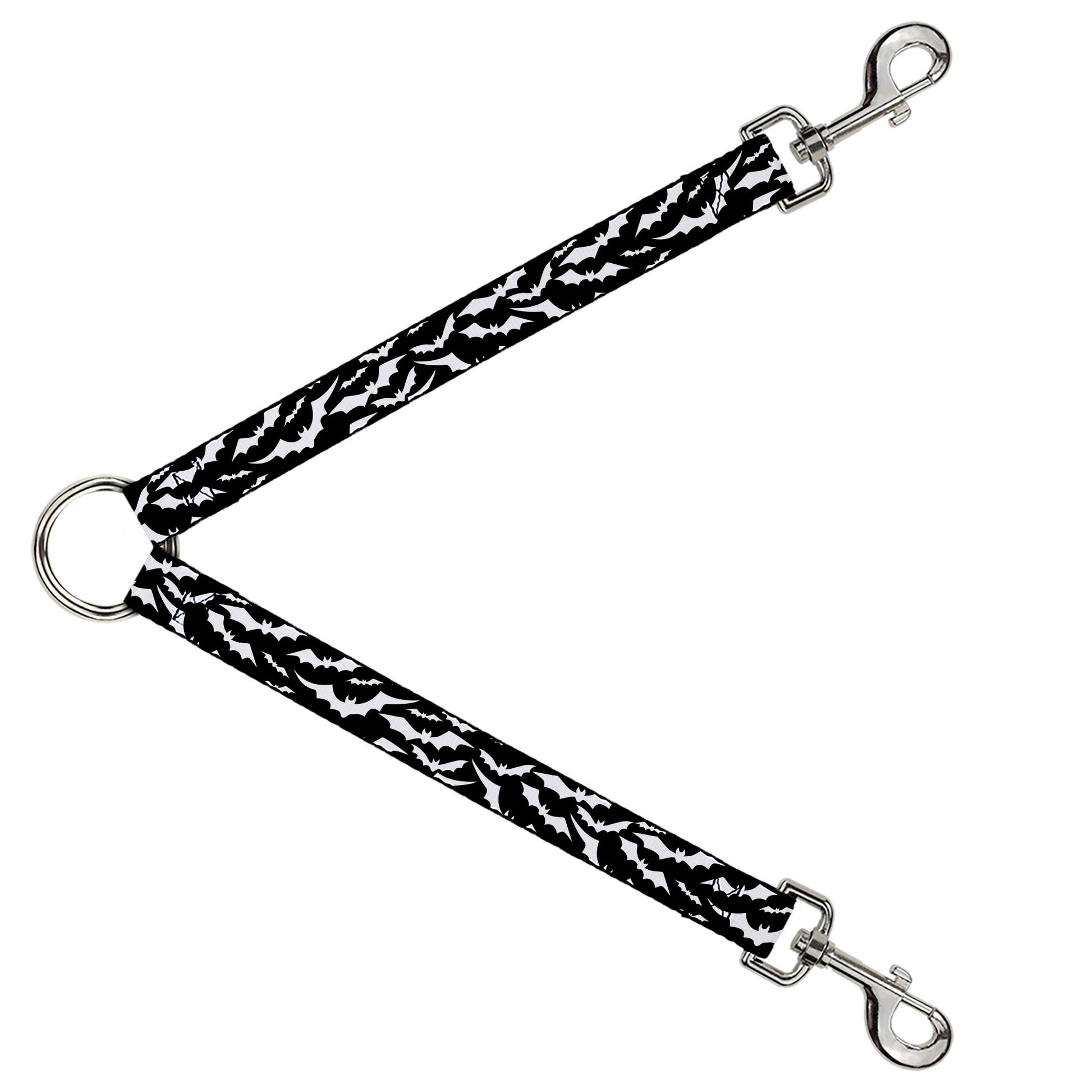 Dog Leash Splitter - Bats Flying Scattered Black/White Dog Leash Splitters Buckle-Down