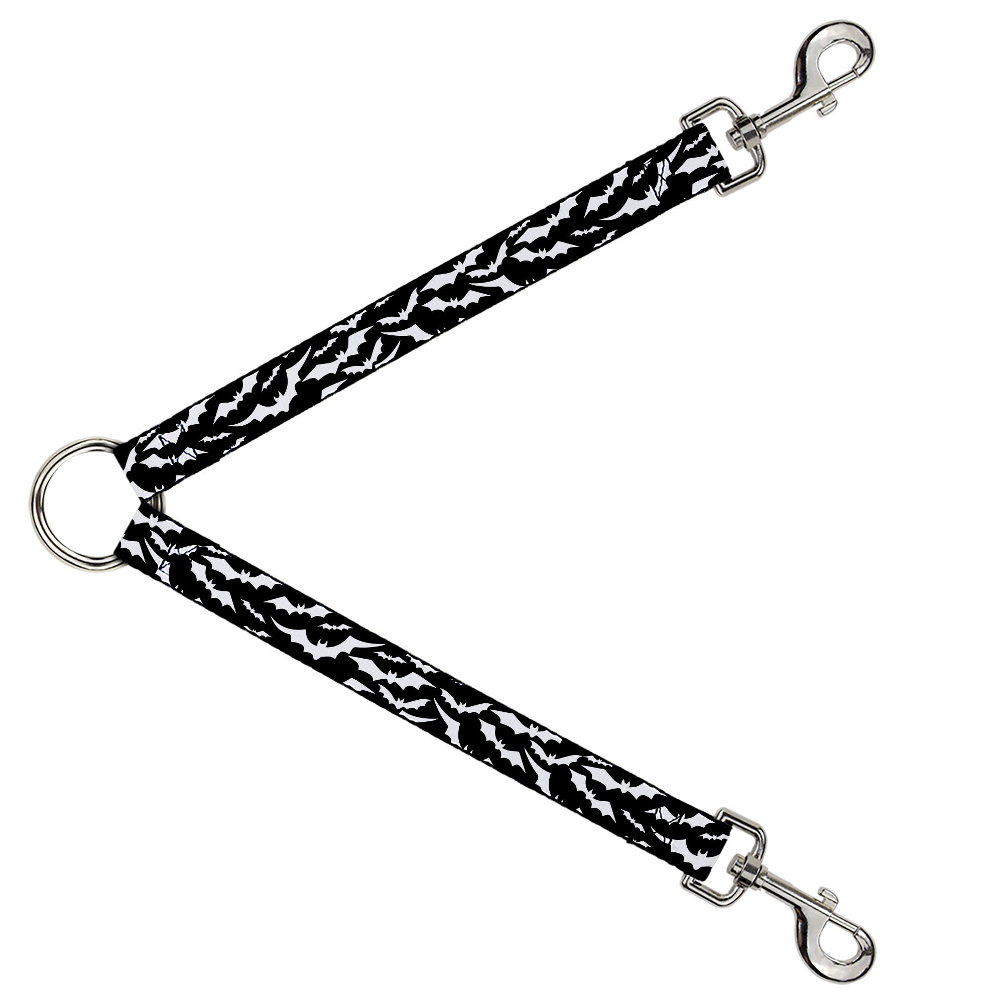 Dog Leash Splitter - Bats Flying Scattered Black/White Dog Leash Splitters Buckle-Down