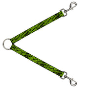 Dog Leash Splitter - BOO Text Skull and Crossbones Black/Green Dog Leash Splitters Buckle-Down