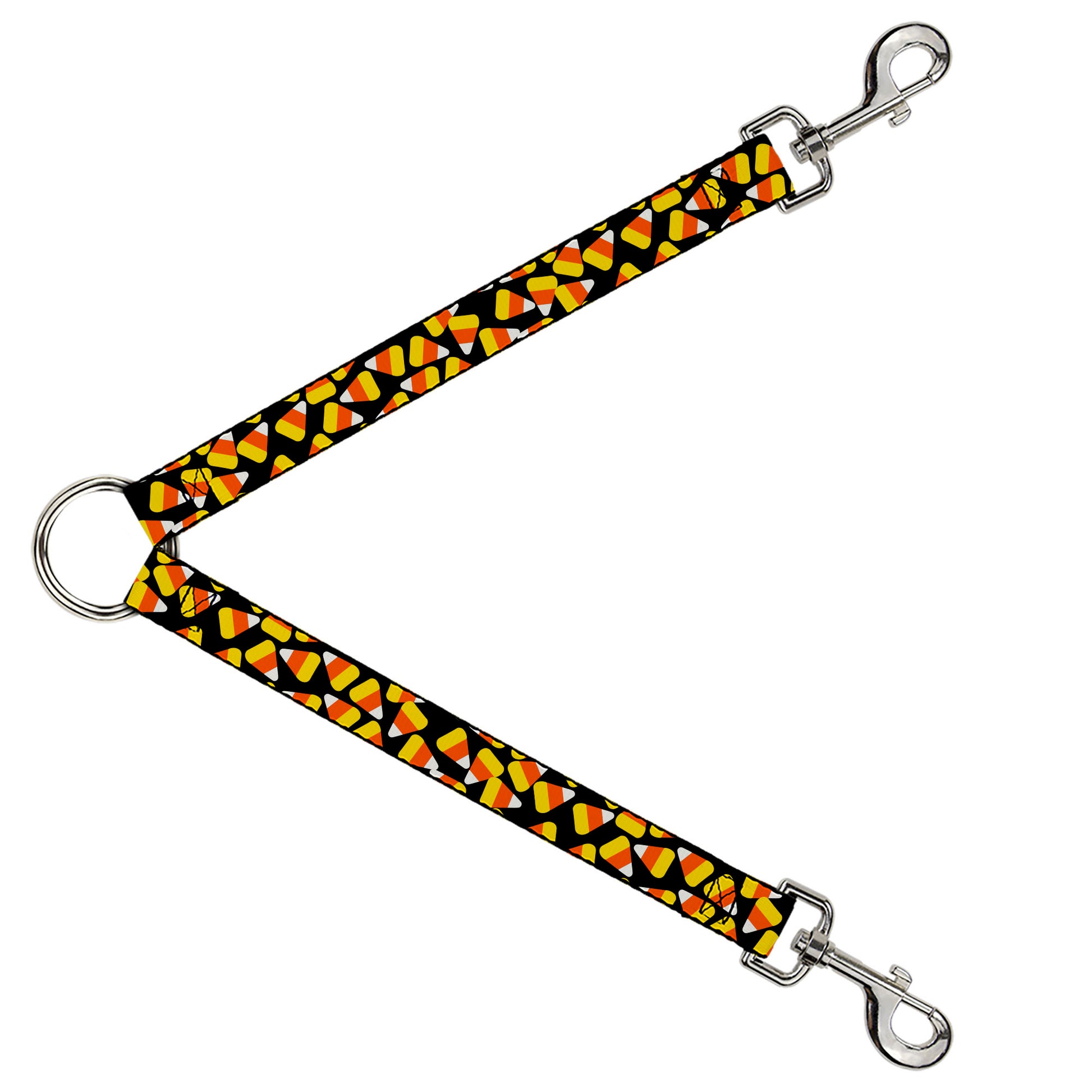 Dog Leash Splitter - Candy Corn Scattered Black/Yellow/Orange/White Dog Leash Splitters Buckle-Down