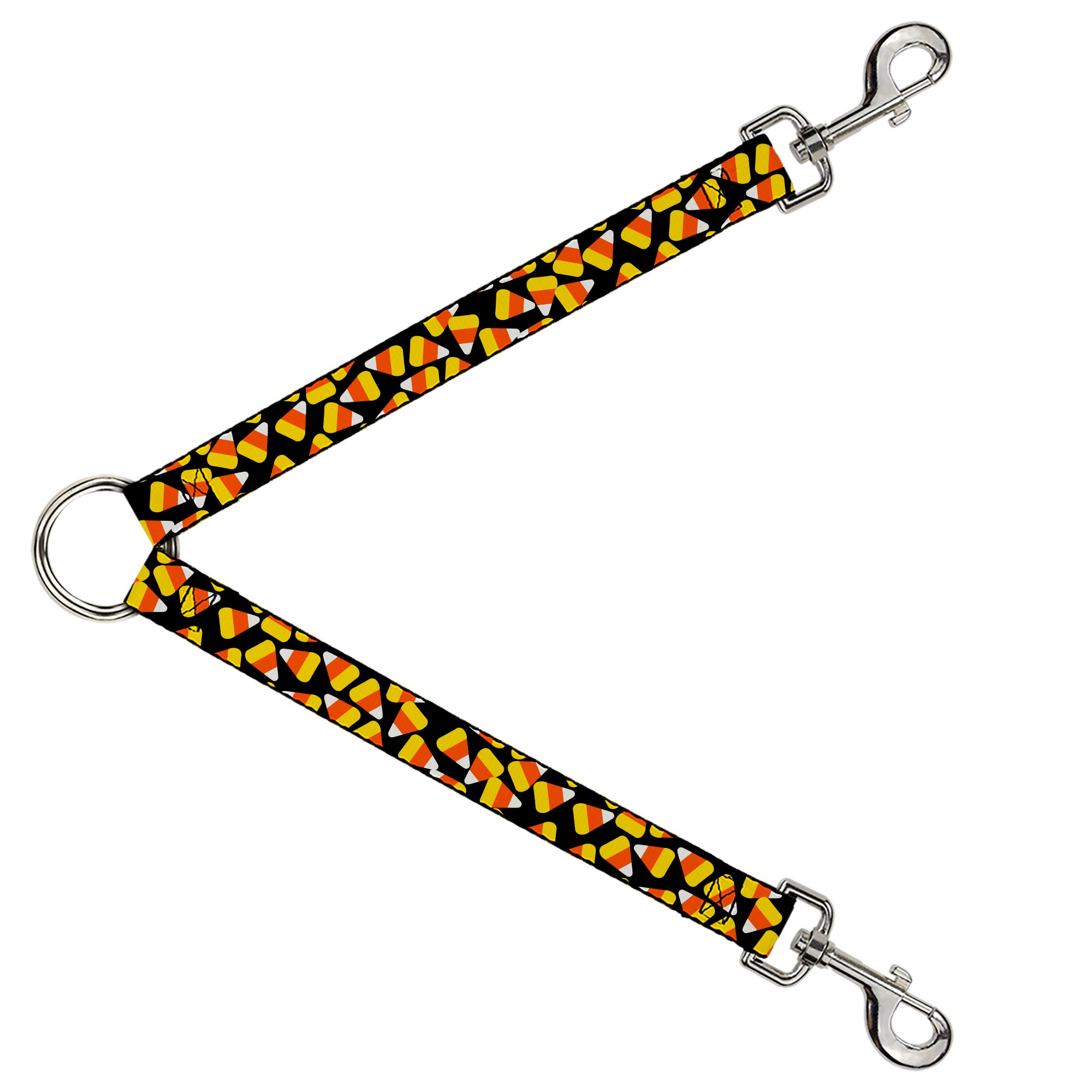 Dog Leash Splitter - Candy Corn Scattered Black/Yellow/Orange/White Dog Leash Splitters Buckle-Down