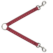 Dog Leash Splitter - Christmas Holiday Fair Isle Stitch Pattern Red/White Dog Leash Splitters Buckle-Down